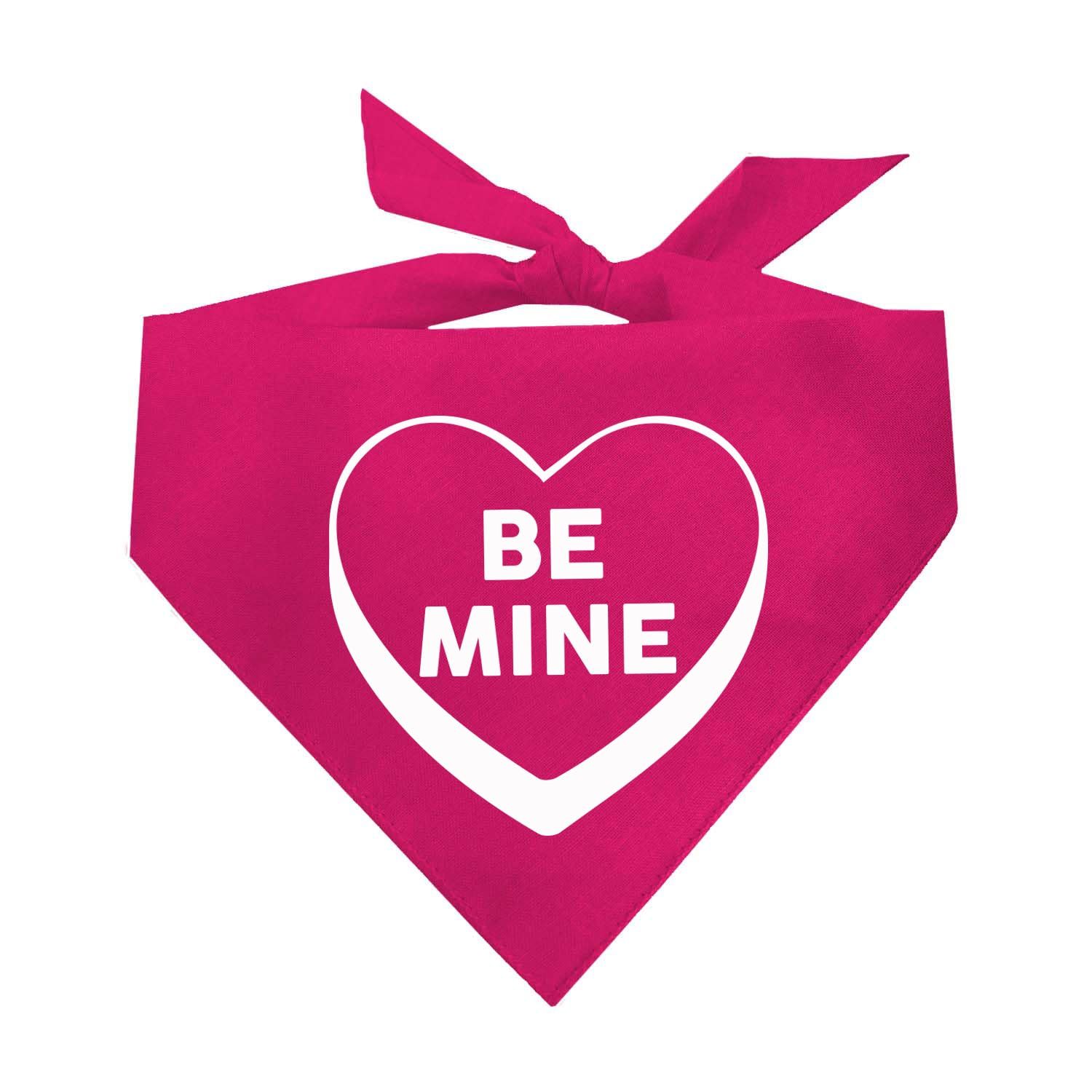 Be Mine Candy Heart Valentine's Day Dog Bandana (Hot Pink, OS 195)