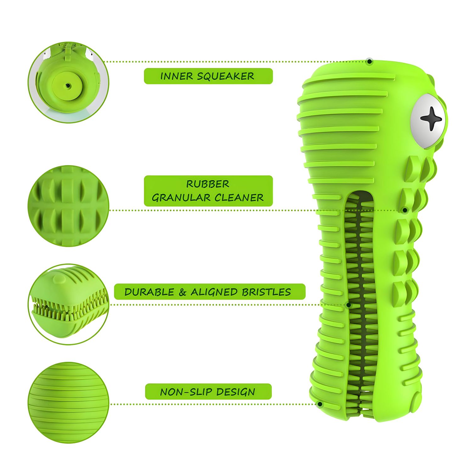 NECHAN Dog Toys for Aggressive Chewers, Dog Chew Toys for Aggressive Chewers Dental Care for Teeth Cleaning,German Shepherds, Golden Retrievers, Labradors, and Huskies (Green)