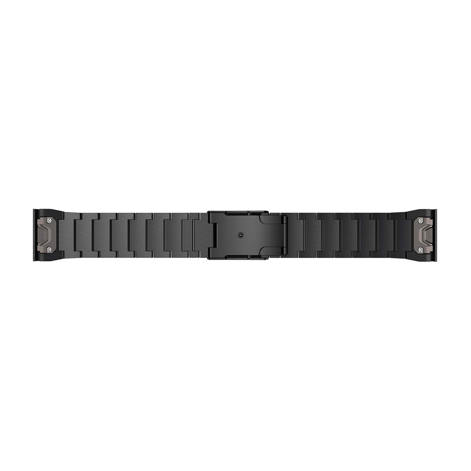 LDFAS Fenix 7X/6X/5X Plus Band, 26mm Titanium Metal Quick Release Easy Fit Watch Strap with Double Button Clasp Compatible for Garmin Fenix 7X Pro/6X Pro/5X Plus/Enduro 2/tactix 7 Bands, Black