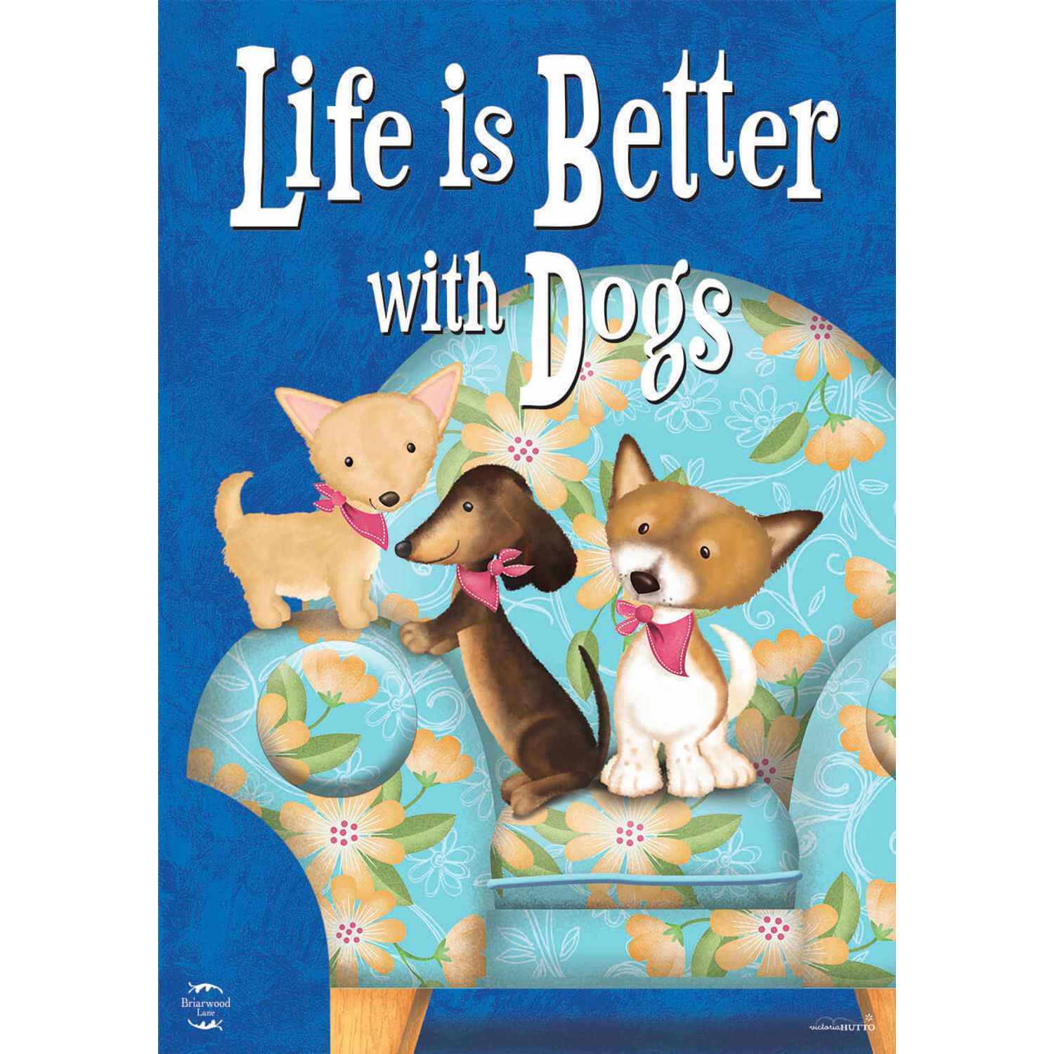 Life Is Better With Dogs House Flag Animals Puppy Pet Lover 28" x 40"