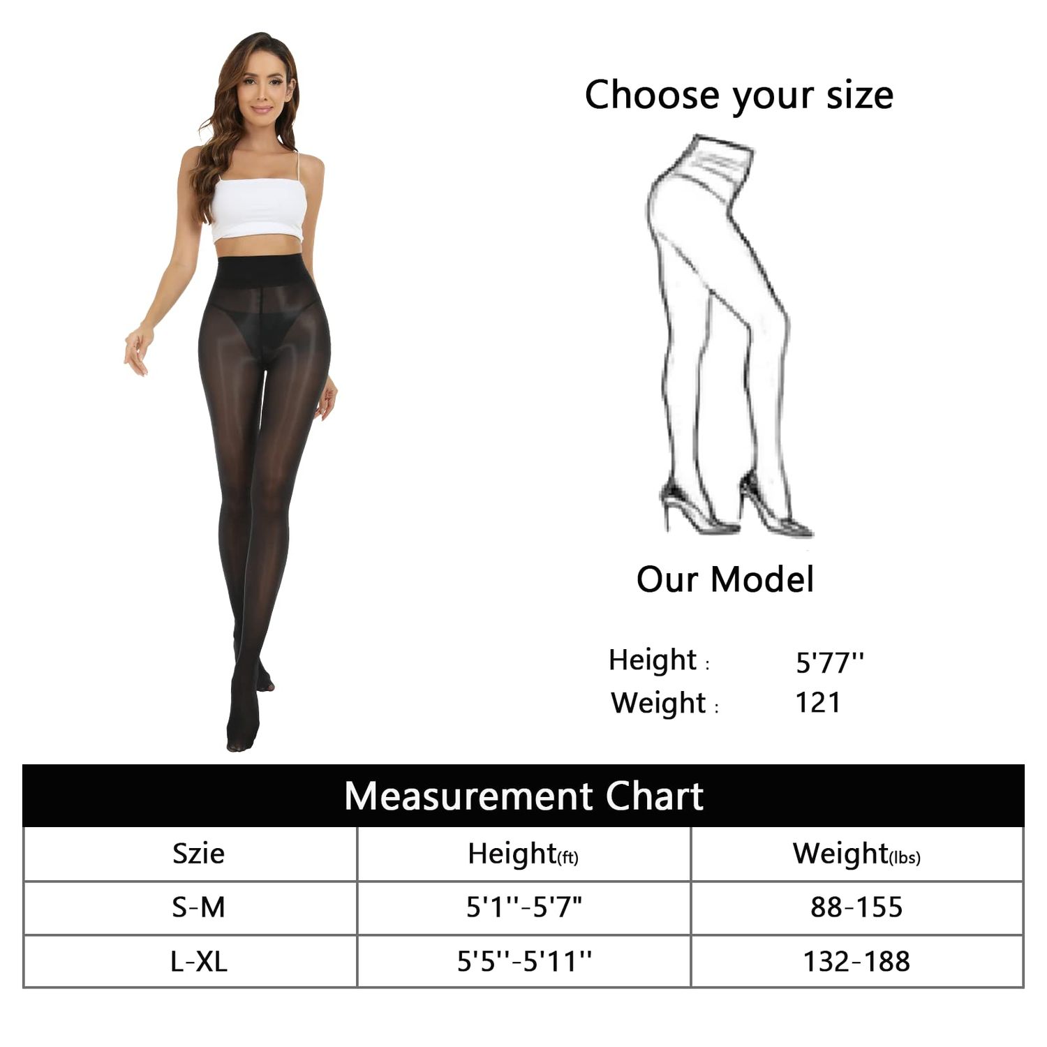 MANZI 2 Pairs Women's Shiny Sheer Tights High Waist Silk Comfort Stockings Oil Shimmery Nylons Pantyhose（Black and Natural,S-M）