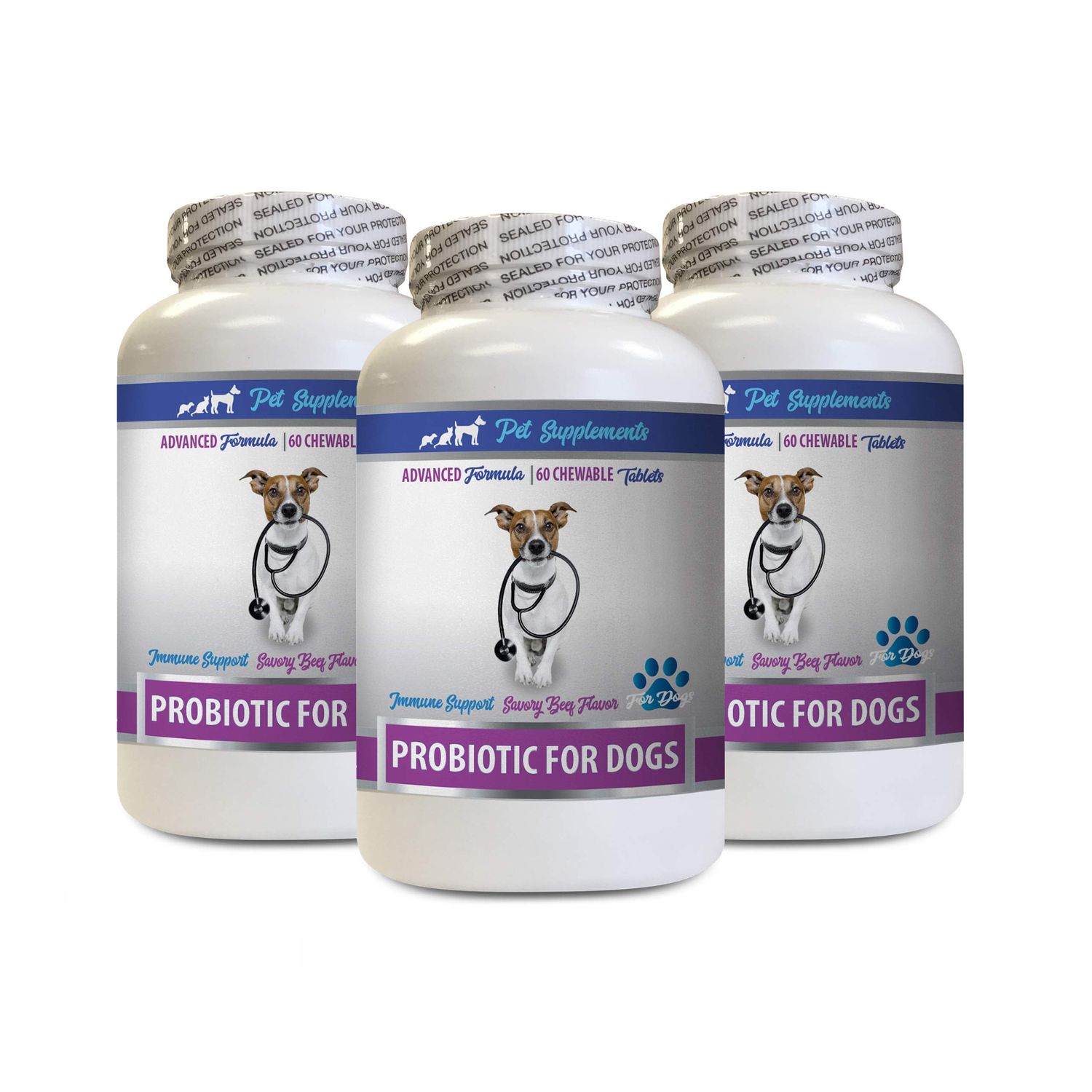 Best Dog Food for Bad Breath - PROBIOTICS for Dogs - Healthy Gut - Stop Gas Diarrhea and Bad Breath - Digestive Boost - Dog probiotics chewables - 3 Bottles (180 Treats)