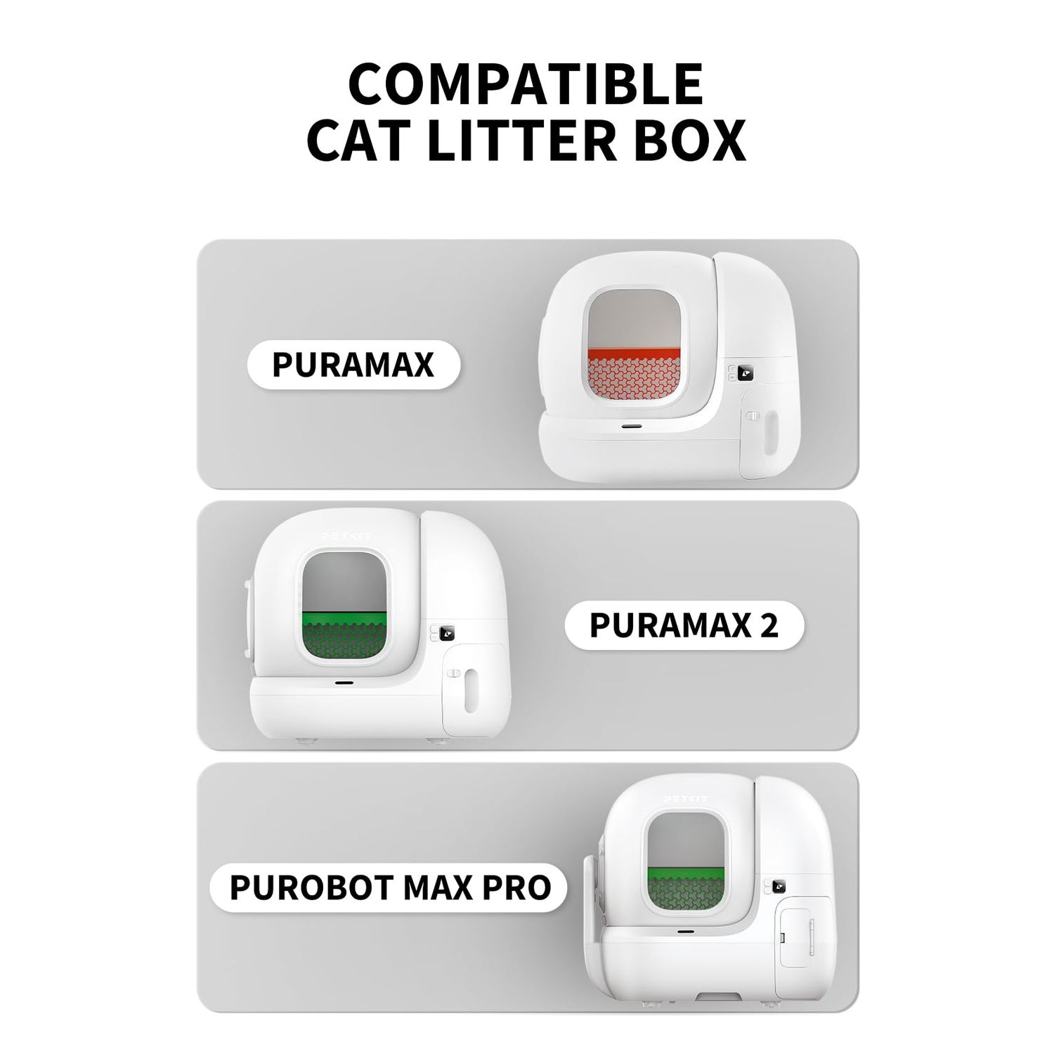 PETKIT Replacement Trash Bag Waste Bag for PuraMax 2/PUROBOT Max Pro Automatic Cat Litter Box-5 Rolls (5 Roll(90 count))