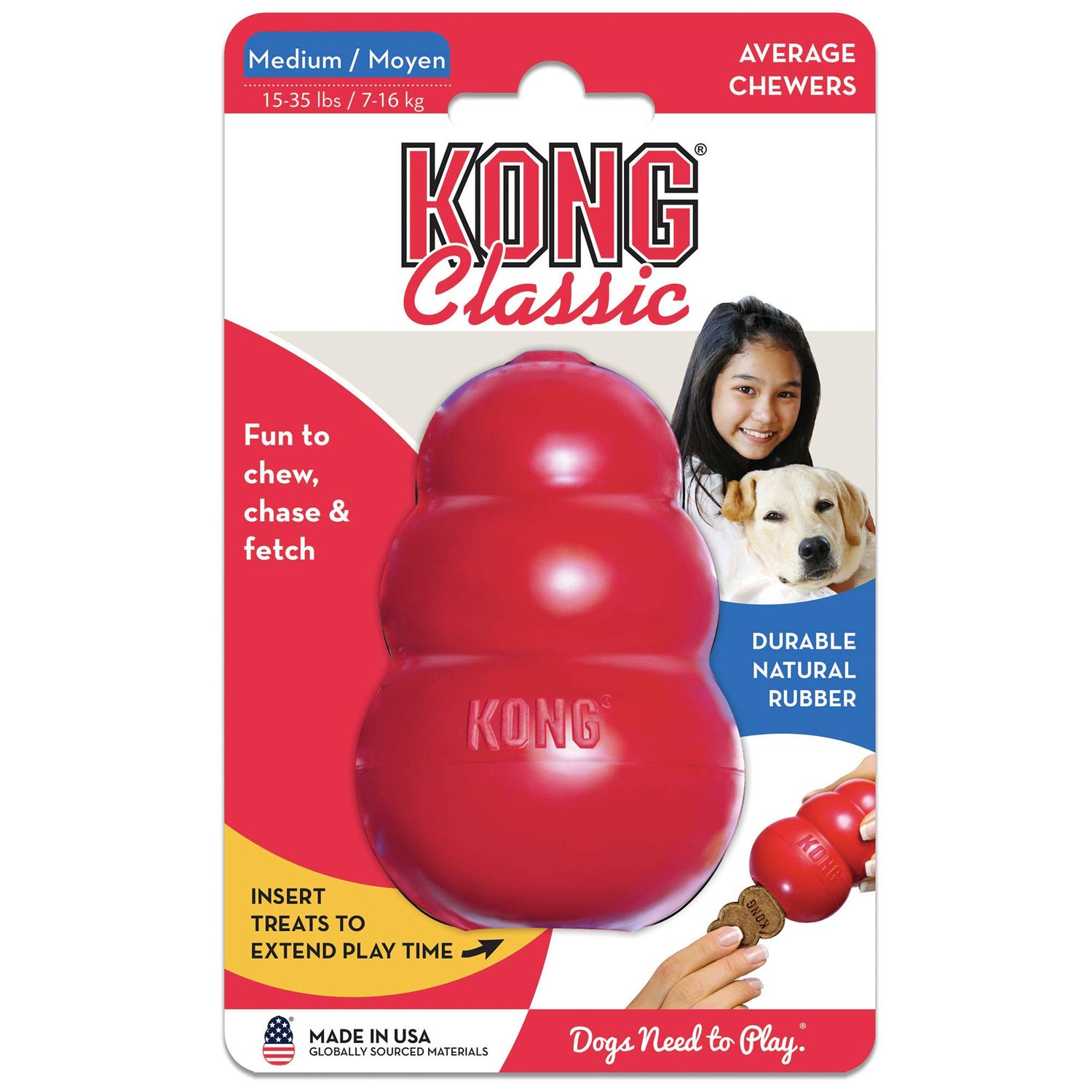 KONG Classic & Wild Knots Bear Combo Pack - Unique & Fun Dog Toys for Hours of Play - Classic Toy Can Be Stuffed with Dog Treats - for Medium Dogs