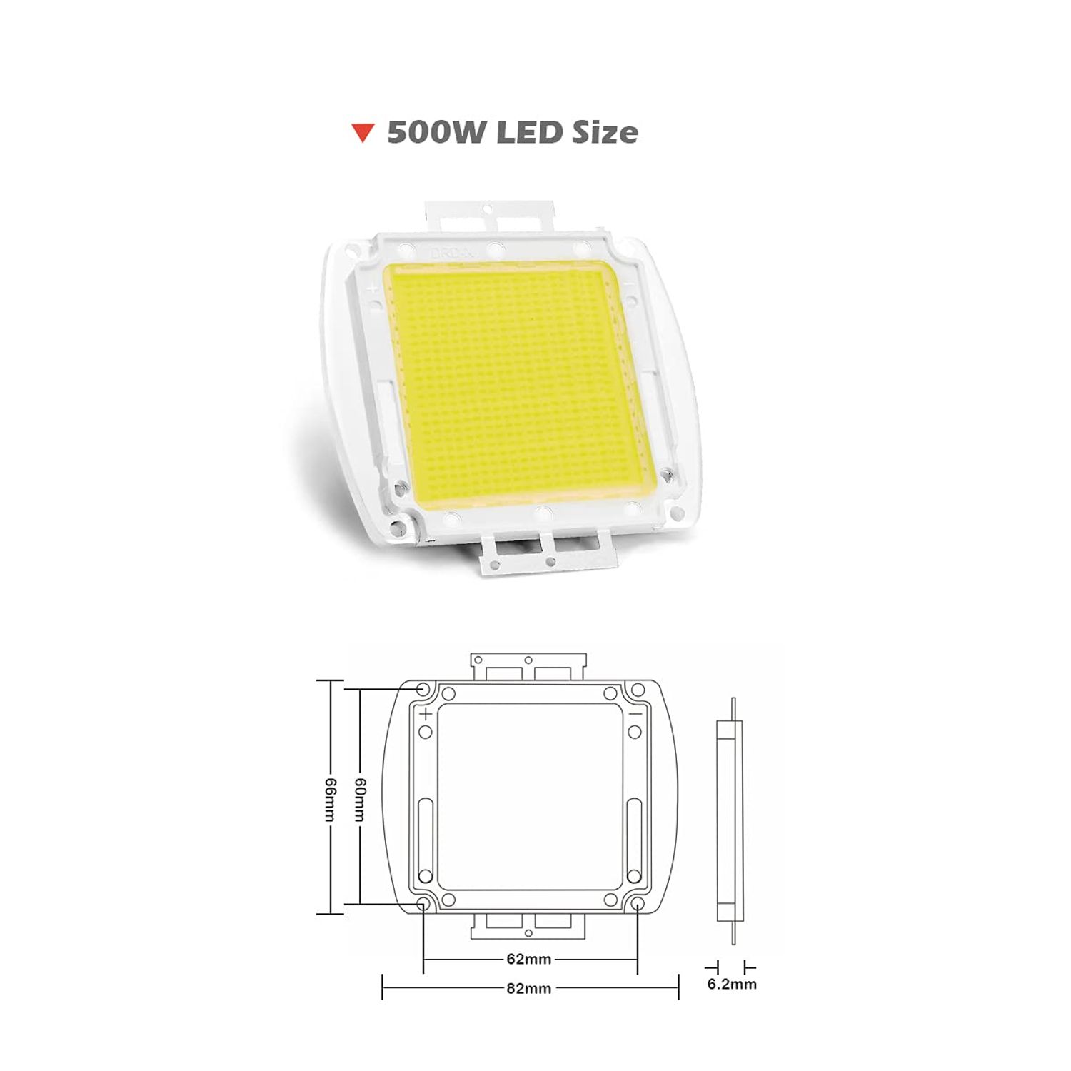 CHANZON High Power Led Chip 500W White (6000K - 6500K / 7500mA / DC 60V - 68V / 500 Watt) Super Bright Intensity SMD COB Light Emitter Components Diode 500 W Bulb Lamp Beads DIY Lighting