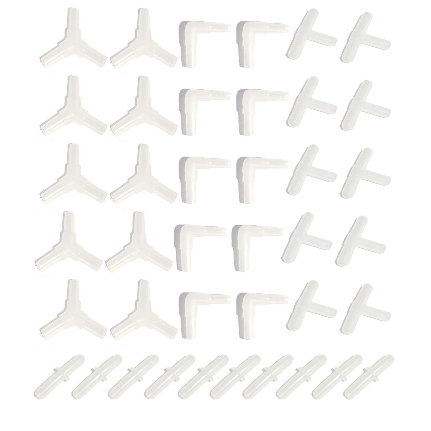 AQUANEAT Aquarium Airline Tubing Connector, Fish Tank Air Pump Connector, Plastic, 40Pcs (4 Kinds)