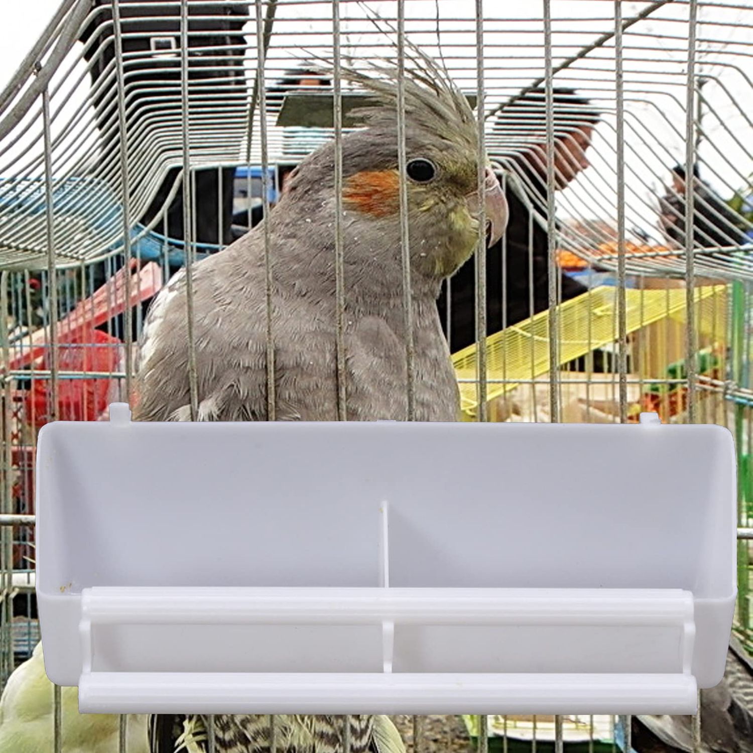 Bird Feeder, 3 Pcs Plastic Bird Food Feeder, Bird Water Cage Accessories, Hanging Bird Food Bowl Cups for Parrots Small Birds Pigeons Parakeet