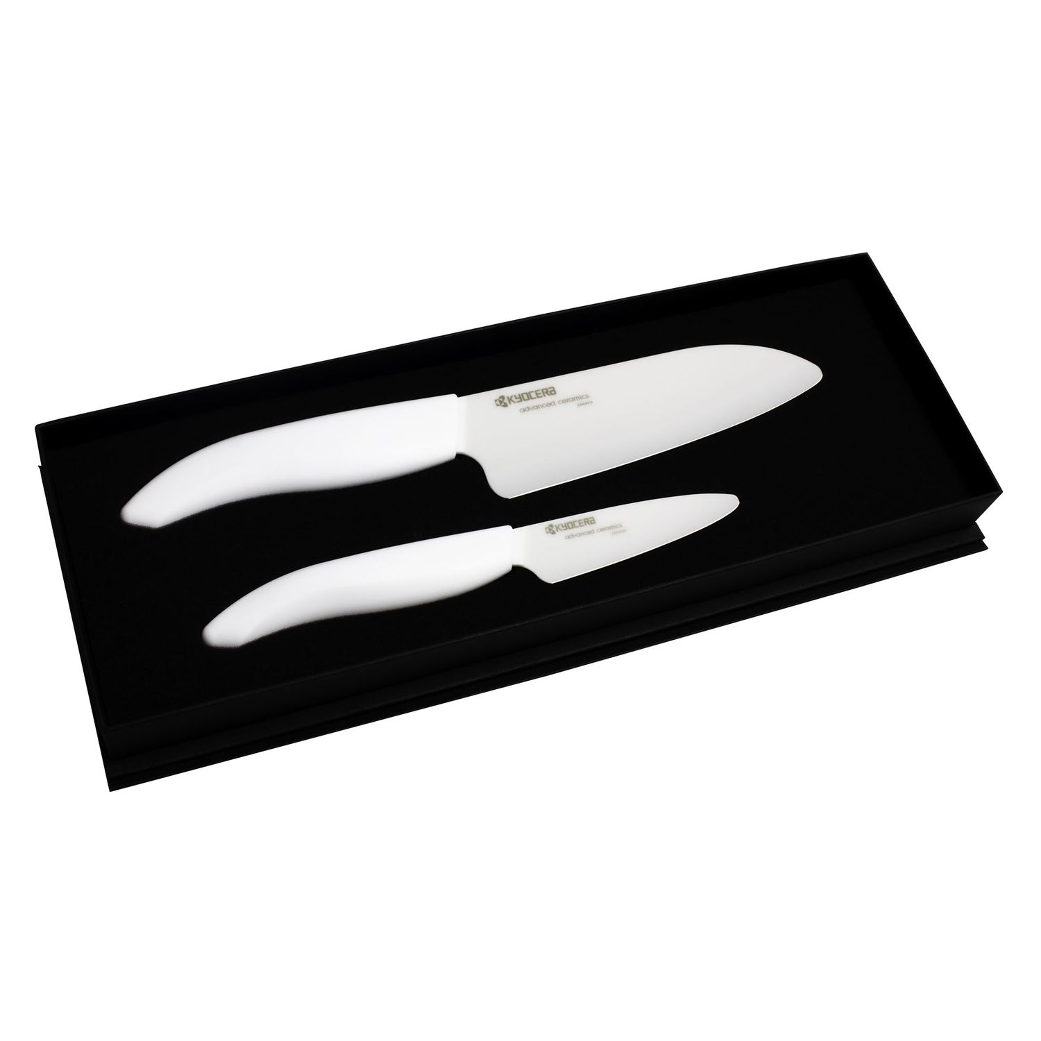 Kyocera Revolution 2-piece Ceramic Knife Gift Set, 5.5 inch Santoku and 3 inch Paring, WHITE