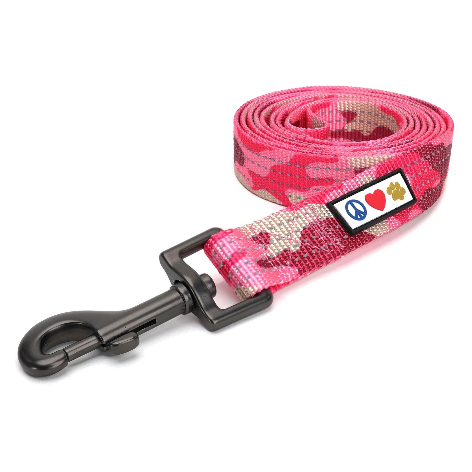Pawtitas 6 FT Pet Puppy Leash Reflective Dog Leash Comfortable Handle Highly Reflective Threads Heavy Duty Dog Training Leash Available as a 6 ft Small Dog Camo Pink Leash