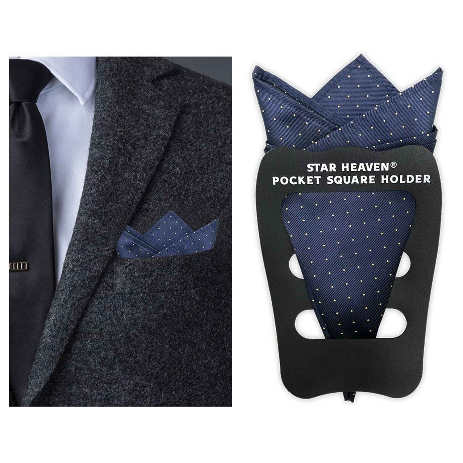 Pocket Squares Holder For Men, Best Accessories for Suits, Tuxedos,Vests and Dinner Jackets, 1/3/5/8Pack Assorted. (3-Pack)