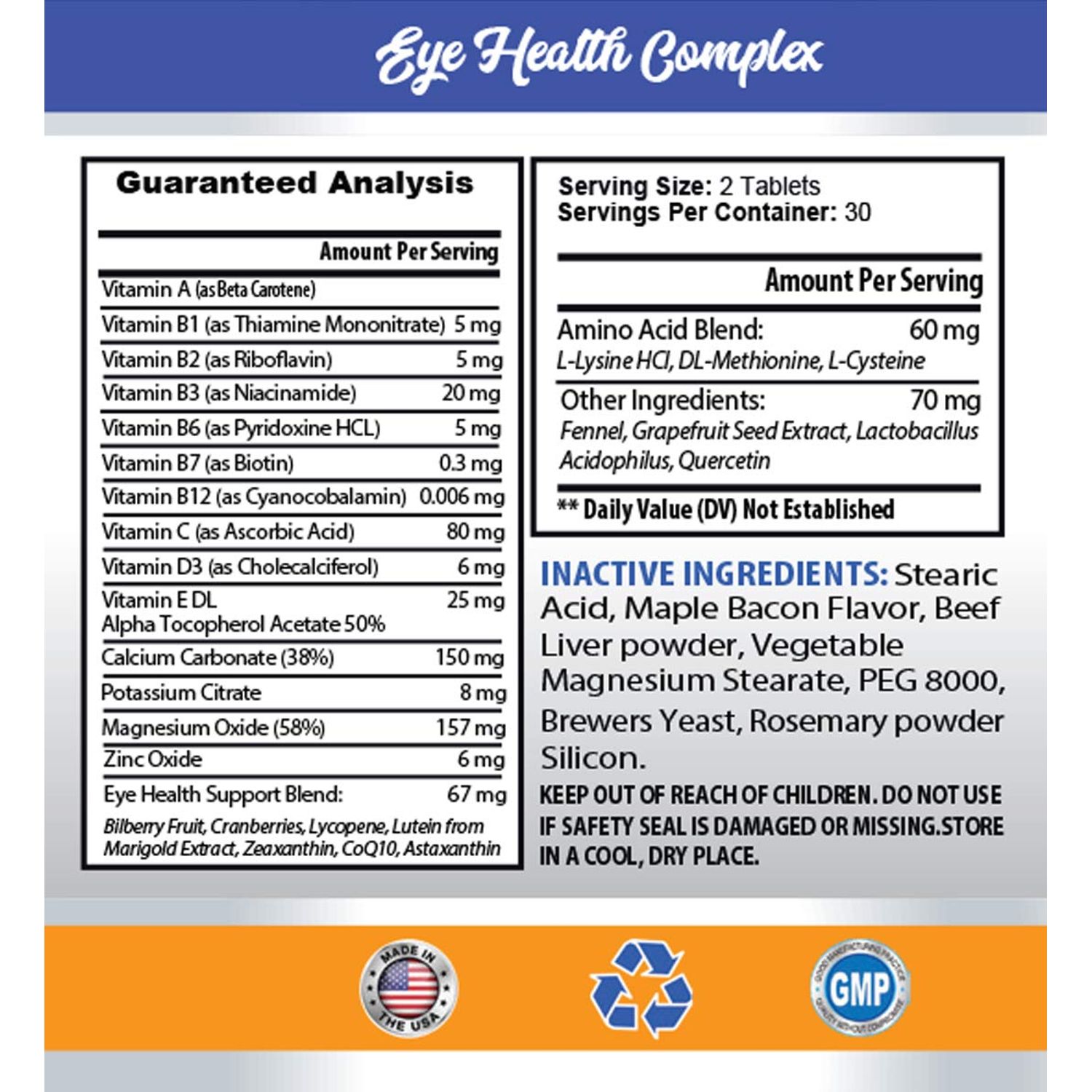 cat Eye Solution - PET Eye Health Complex - Dogs and Cats - Supports Eye Vision - cat Minerals - 3 Bottles (180 Tablets)