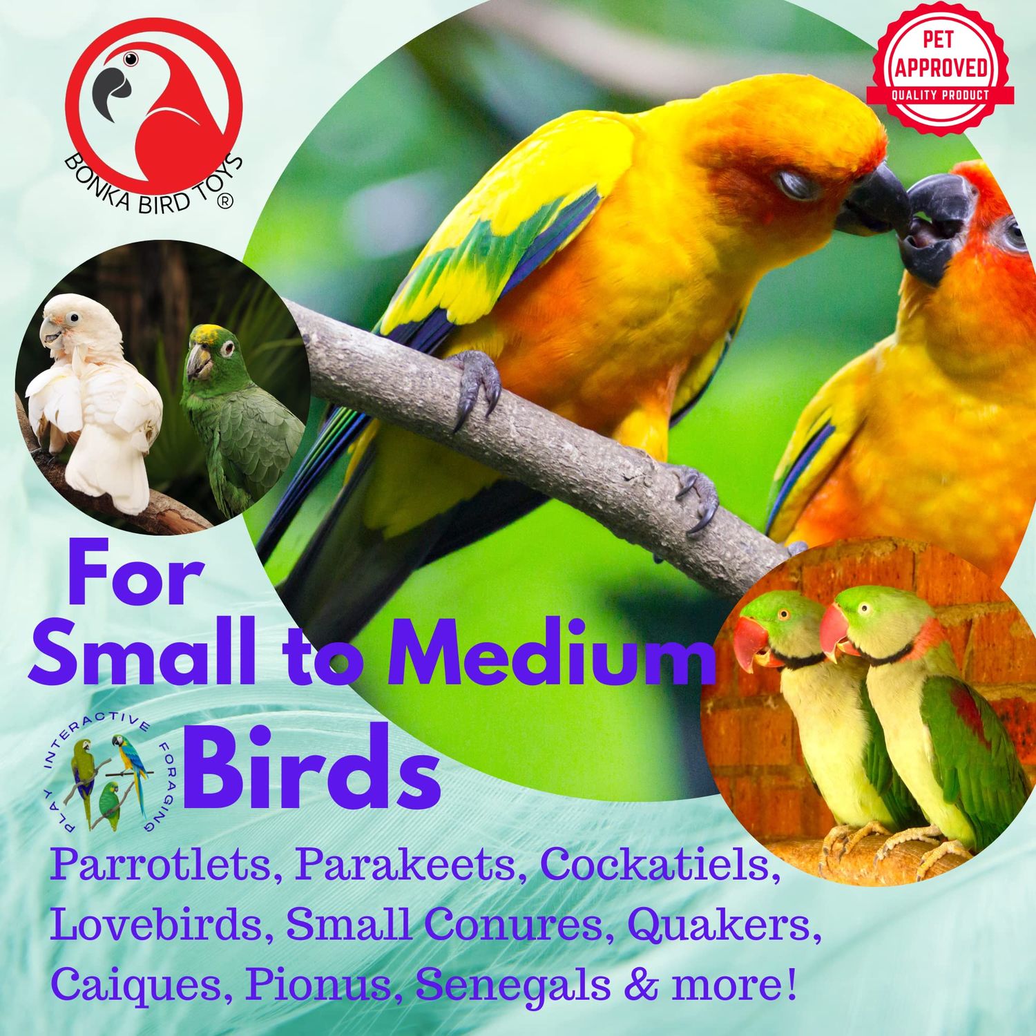Bonka Bird Toys 2422 Lucky Ducky Medium Parrot Chew Preen Cage Toy, Cockatiel, Parakeet, Conure, and Similar Breed Sizes