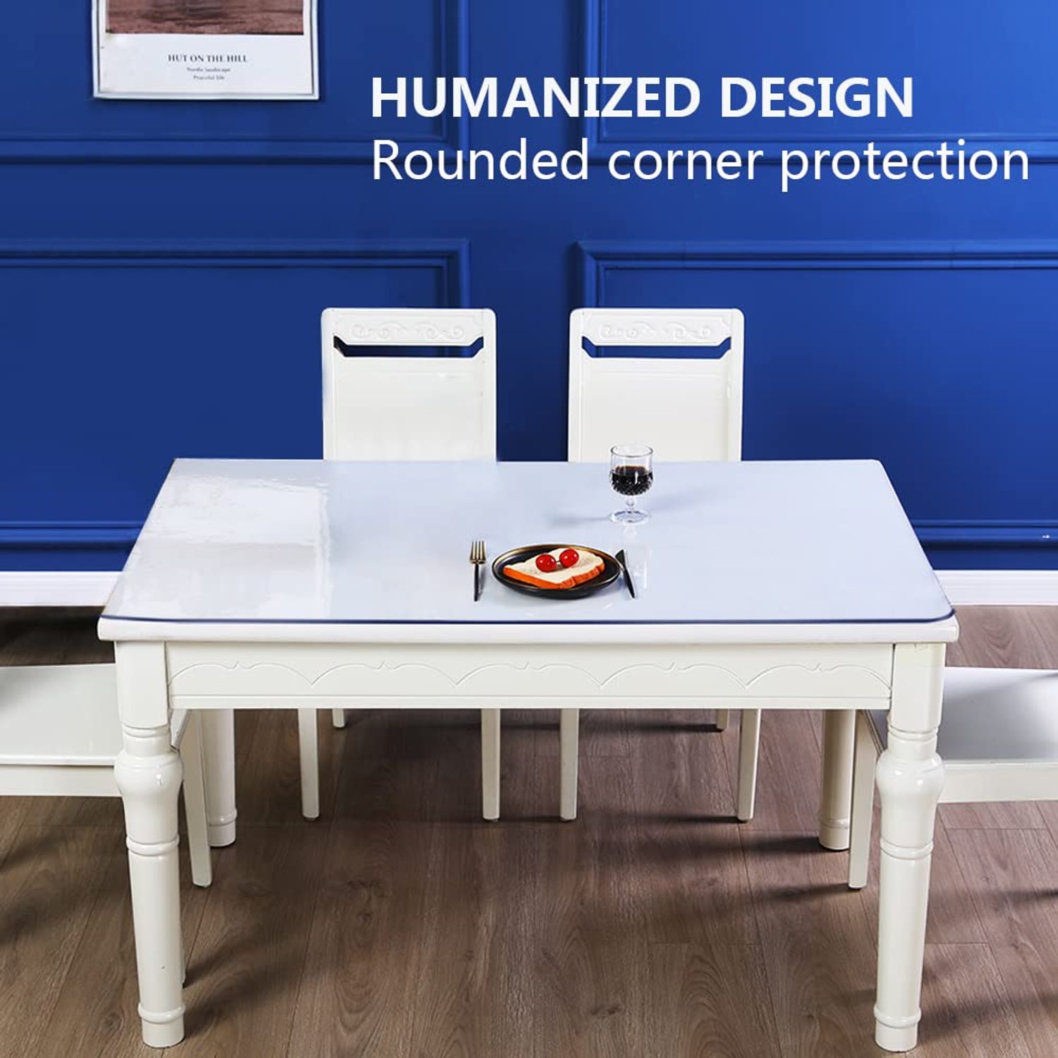 Square 20x20" Clear Vinyl Table Cover Protector Desk Protector Mat Mat Plastic Chair Mat Thicken Crystal Kitchen Table Pad Tablecloth for Pet Feeding Mat Coffee Living Room Bedside Table Wipeable