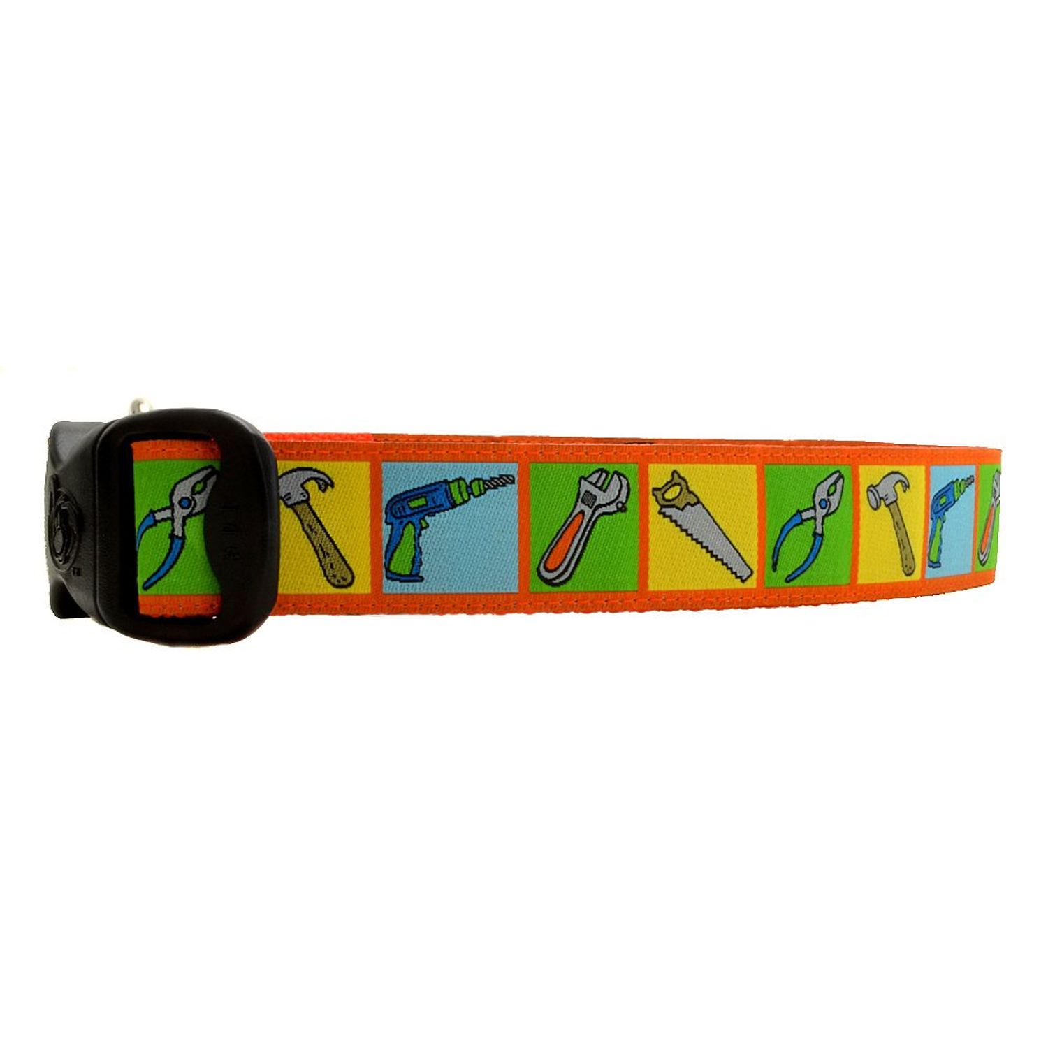 3 Dirty Dawgz Adjustable 1" Manly Boy Dog Wrench and Tools Male Dog Collars for Medium Large and X-Large Dogs (Large 1" (17"- 27" Neck))