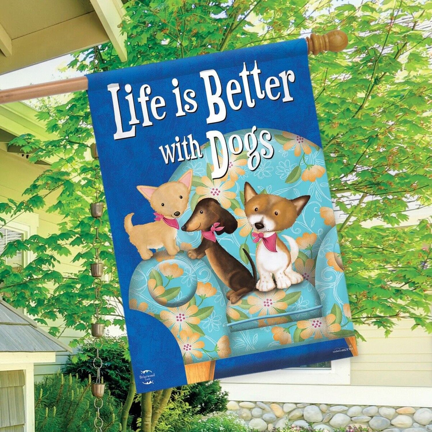Life Is Better With Dogs House Flag Animals Puppy Pet Lover 28" x 40"