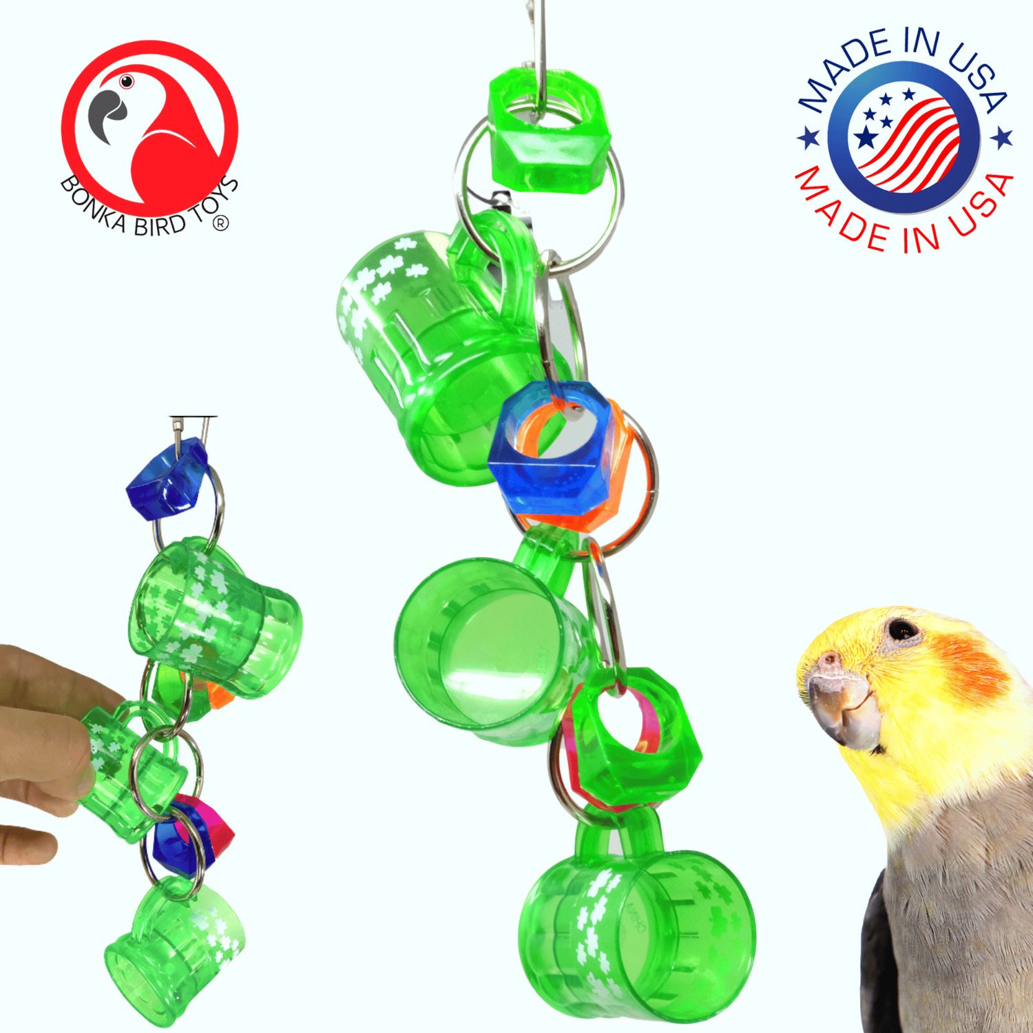 Bonka Bird Toys 1594 Steinmaster Small Treat Dispenser Cage Toy Parakeet Conure