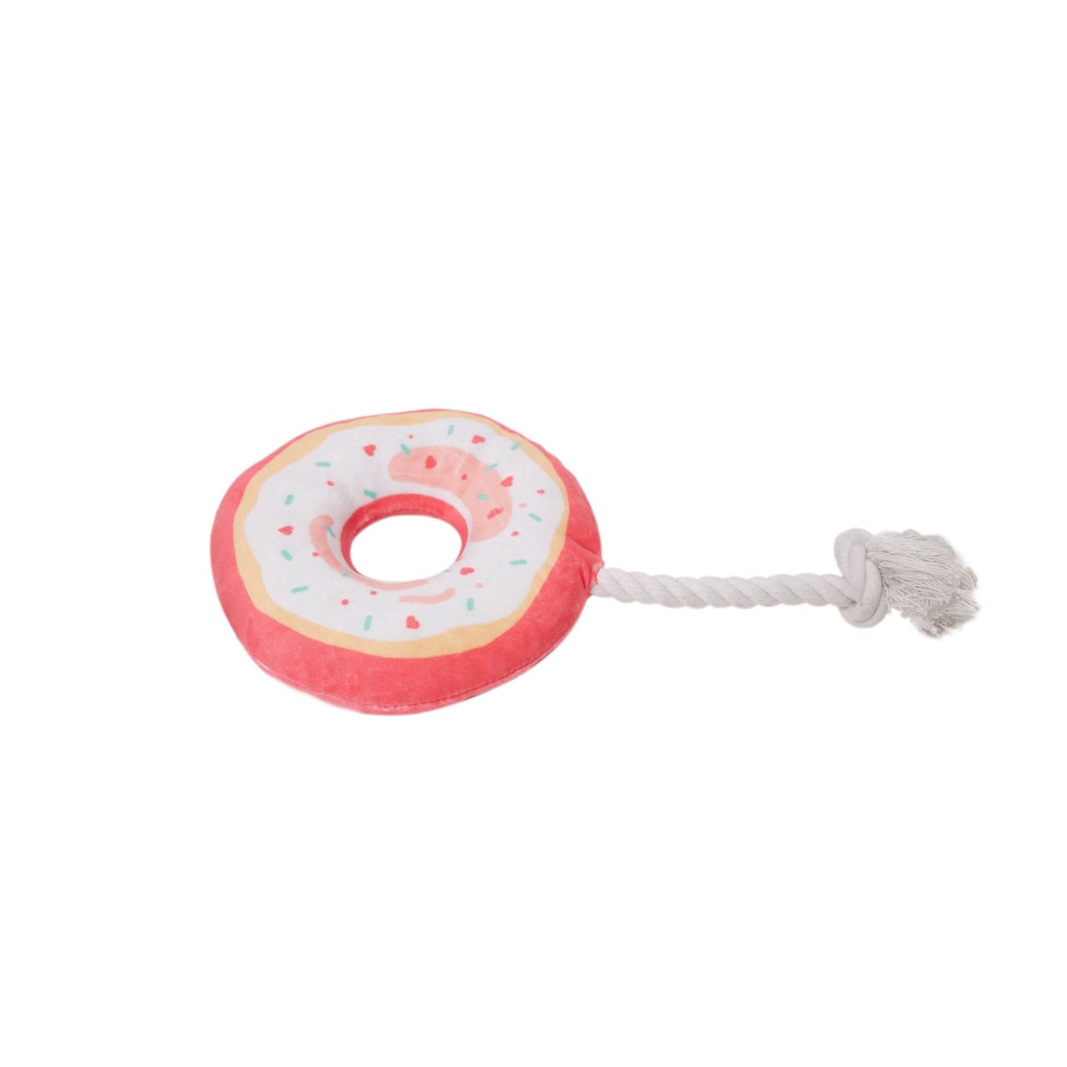 Pearhead Donut Dog Toy and Tote Bag Set, Tug-of-War Rope Pet Toy, Dog Owner Gift Set