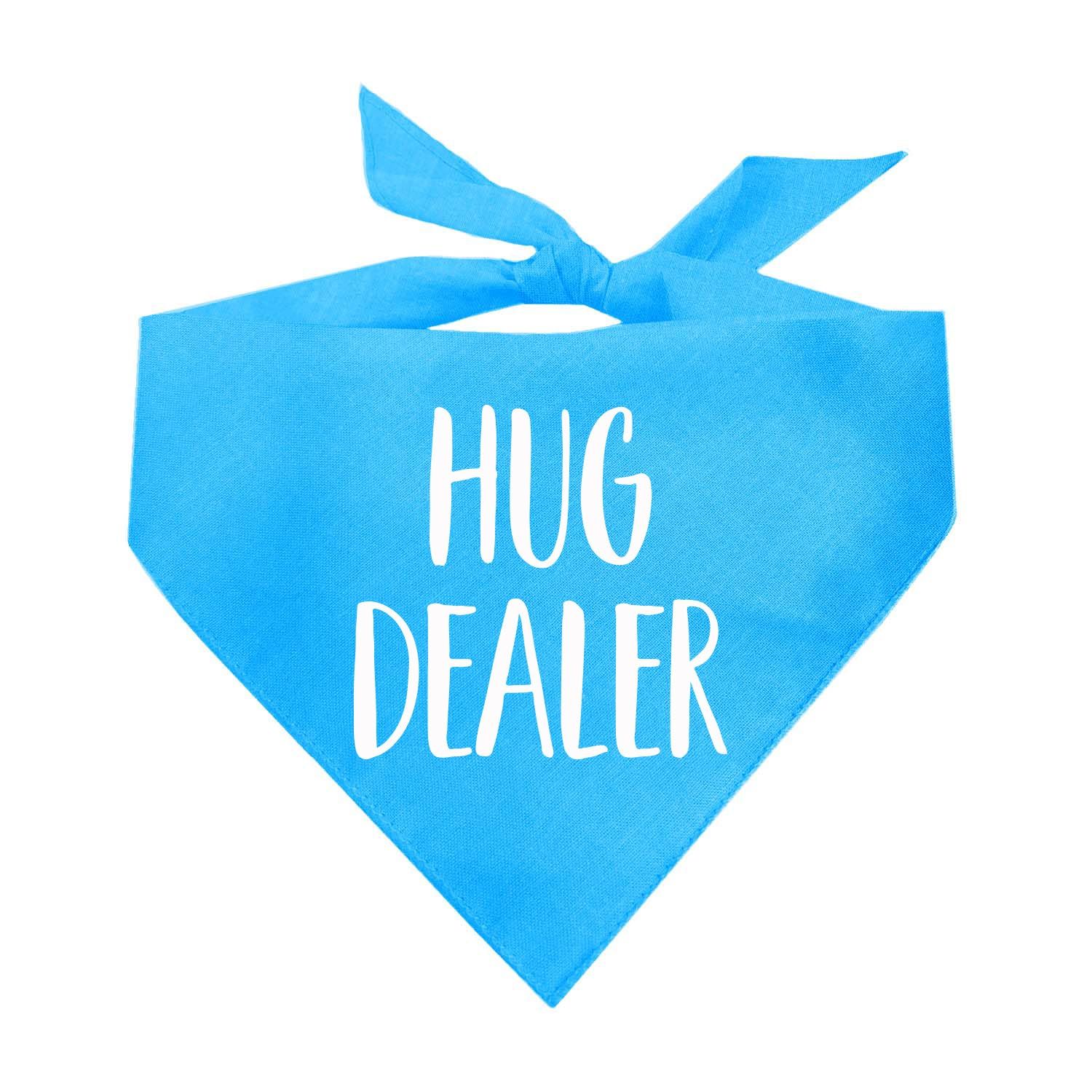 Hug Dealer Valentine's Day Dog Bandana (Turquoise, XS 258)