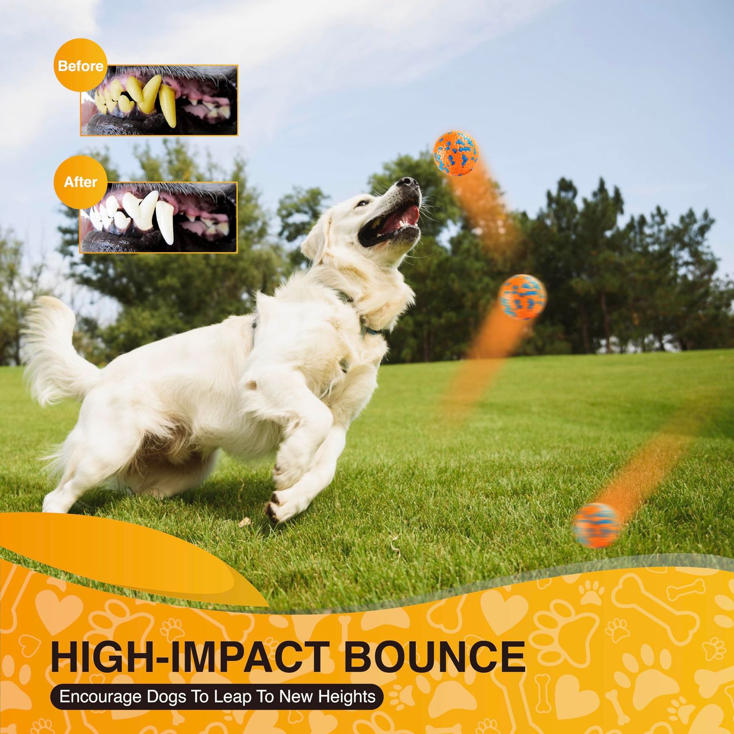 QIANHED Indestructible Dog Balls, Tennis Balls for Dogs to Fetch，Durable Dog Chew Toy, Bouncy Balls for Dogs Small Medium Breed，Training Catch & Fetch, 2.5 inch Water Floats Dog Toys，(2 Pack)