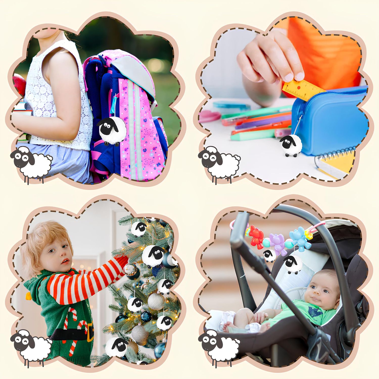 AUTMORAN 12Pcs Small Stuffed Sheep Animal Decor Bulk Plush Toys,Little Sheep Party Favors for Birthday,Christmas Tree,Halloween Celebration,Basket Stuffers,Cat Toys,Lamb Ornament and Gifts. (12pcs)