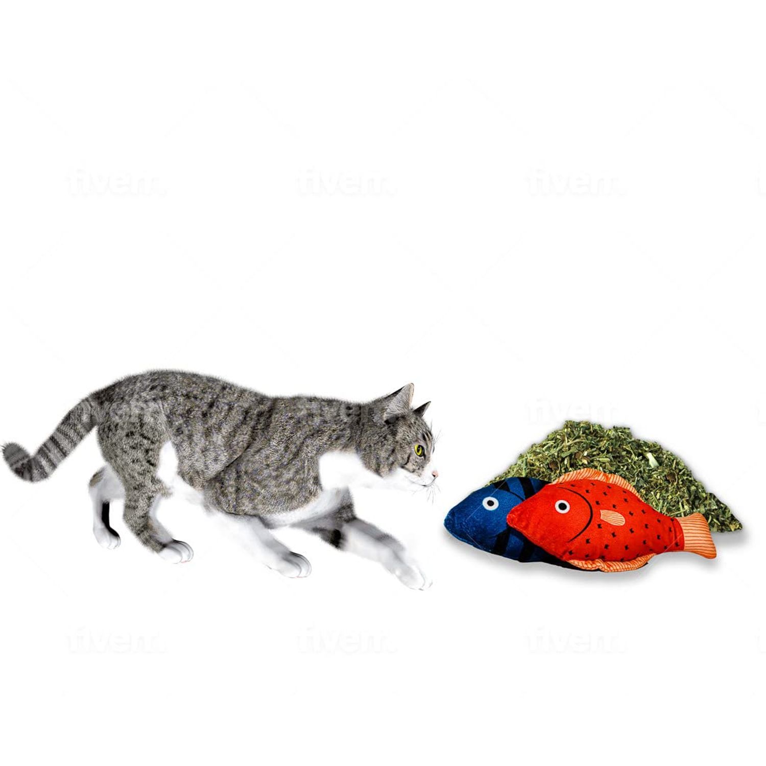 Captain Catnip American Catnip Filled Fish Cat Toy, Interactive Cat Toys for Indoor Cats, Kitten Toy, Cat Chew Toys for Cats, Great for Cats & Kittens Catnip & Interactive Cat Toys, Pack of 2