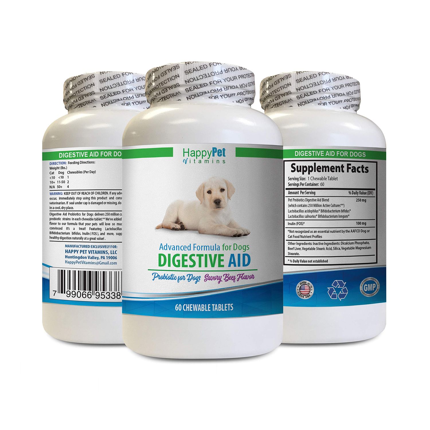 dog digestive food topper - DOG DIGESTIVE AID - NATURAL PROBIOTIC AND PREBIOTIC BLEND - OPTIMAL GUT AND INTESTINE HEALTH - dog probiotic and digestive enzyme - 1 Bottle (60 Treats)