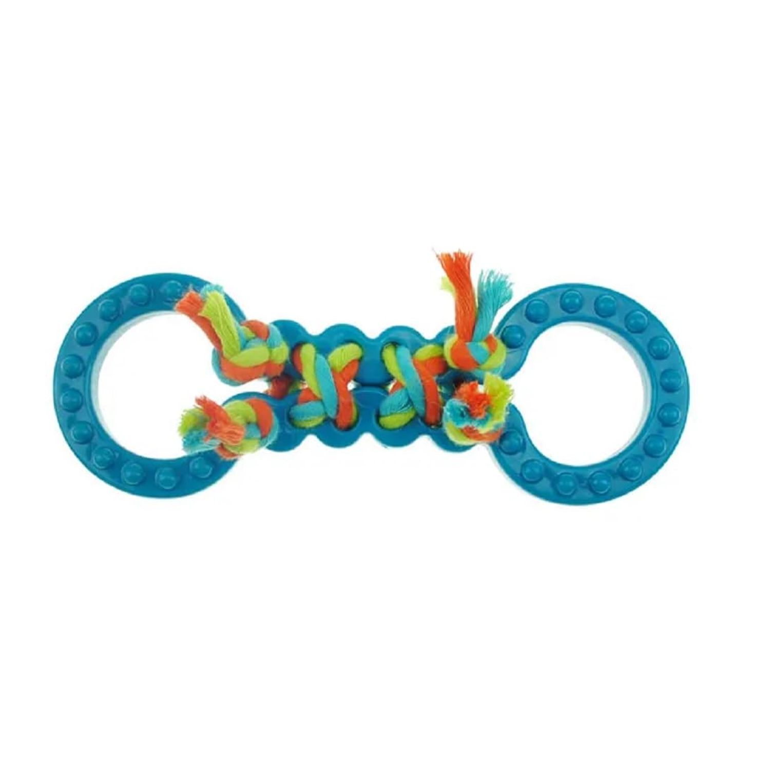 Figure 8 Dog Toys Fun and Colorful Choices Tug Toss Fetch Play Ropes and Loops (Multi Color Tugger 2 Balls)