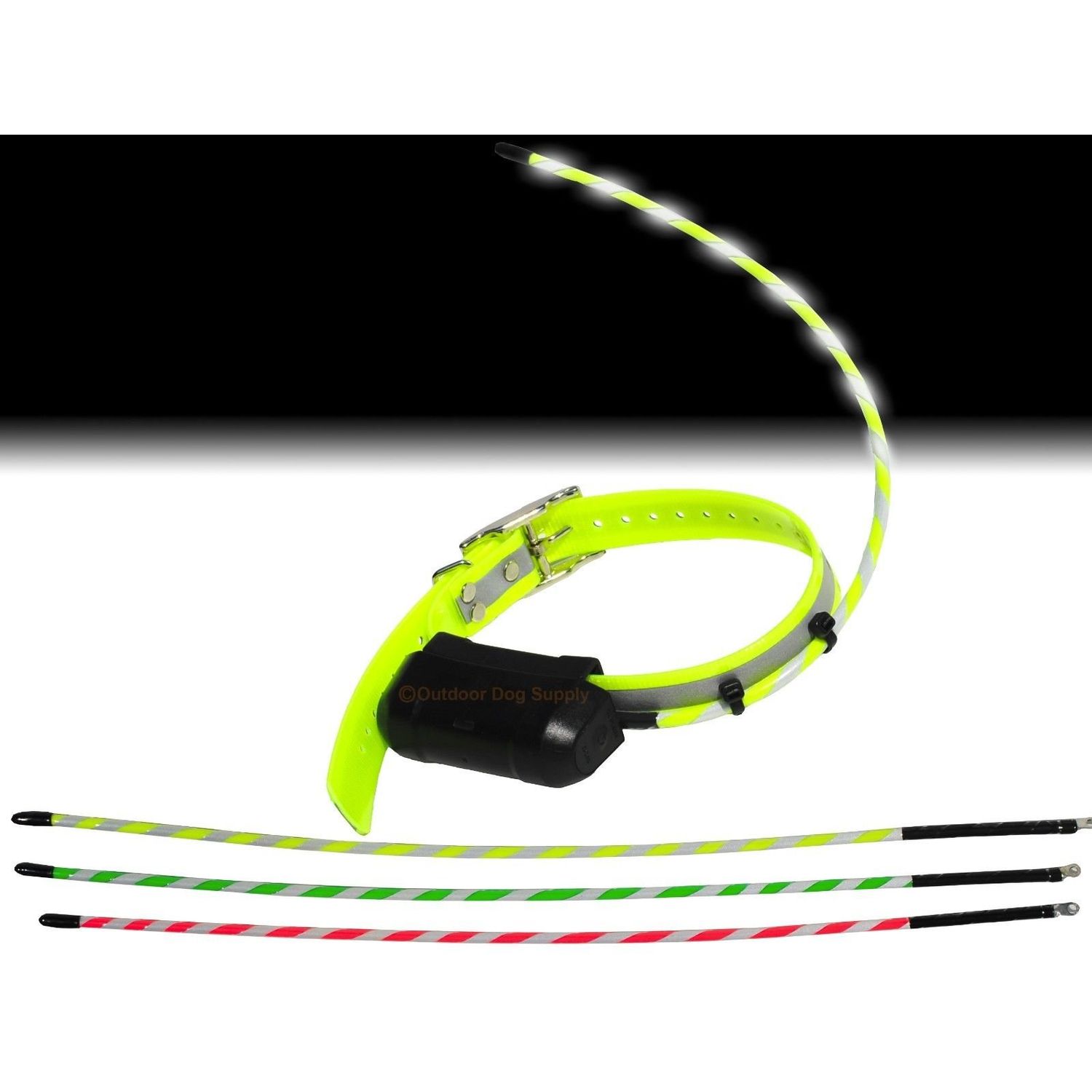 Outdoor Dog Supply Reflective Glow Tuff Long Range Collar Antennas for The Garmin Dc30 & Dc40 Tracking Collars (Reflective Green)