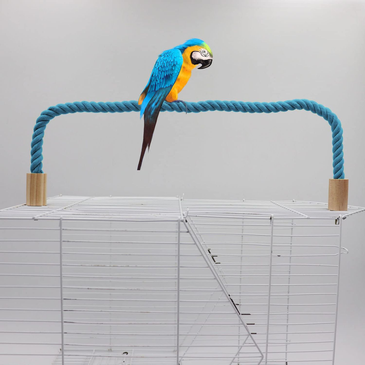 2 Pack Bird Rope Perch, Bird Rope Swing Perch, Bird Cage Stand Pole Accessories, Bird Standing Climbing Toy for Parrot Parakeet Budgies Cockatiels Lovebirds (39.37"/100 cm)