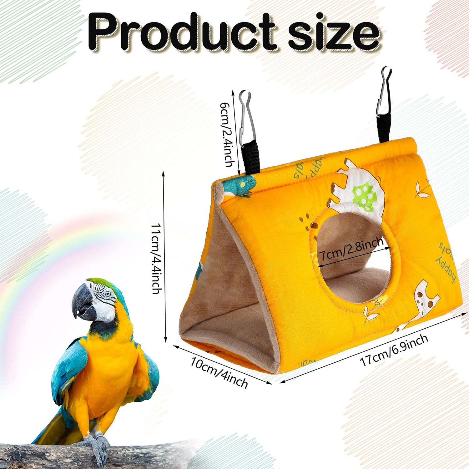 Weewooday 2 Pack Bird Beds Conures Hammock Sleeping Hut for Cage, Warm Bird Nest House Hanging Plush Tent for Parrot Parakeets Cockatiel Conure Cockatoo Parakeet Bird Cage Accessories