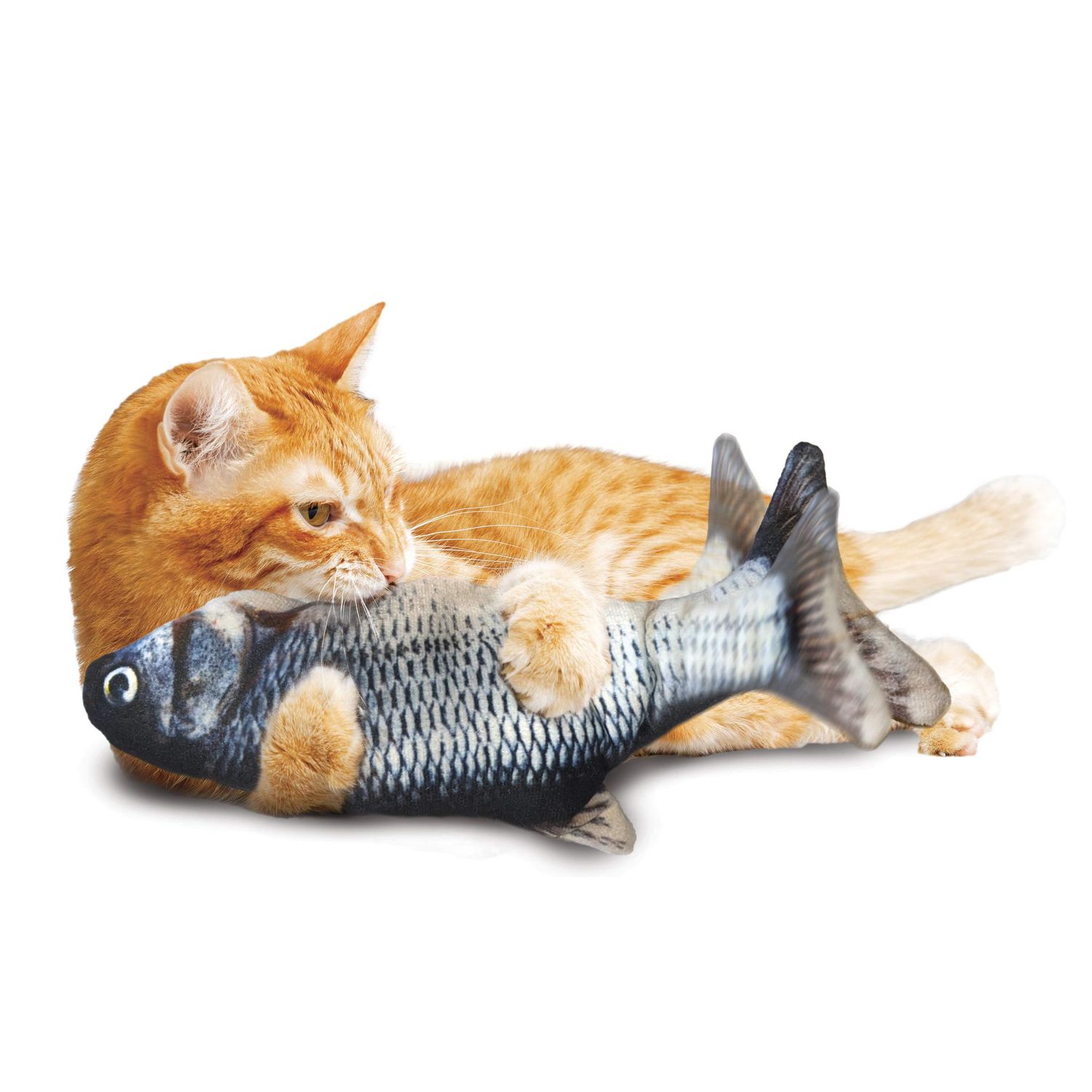 SPOT Flippin' Fish Interactive Cat Toy with Catnip for Indoor Cats & Kittens - Touch Activated, Flipping Tail, Rechargeable with USB, Hours of Fun - 11.5 inch