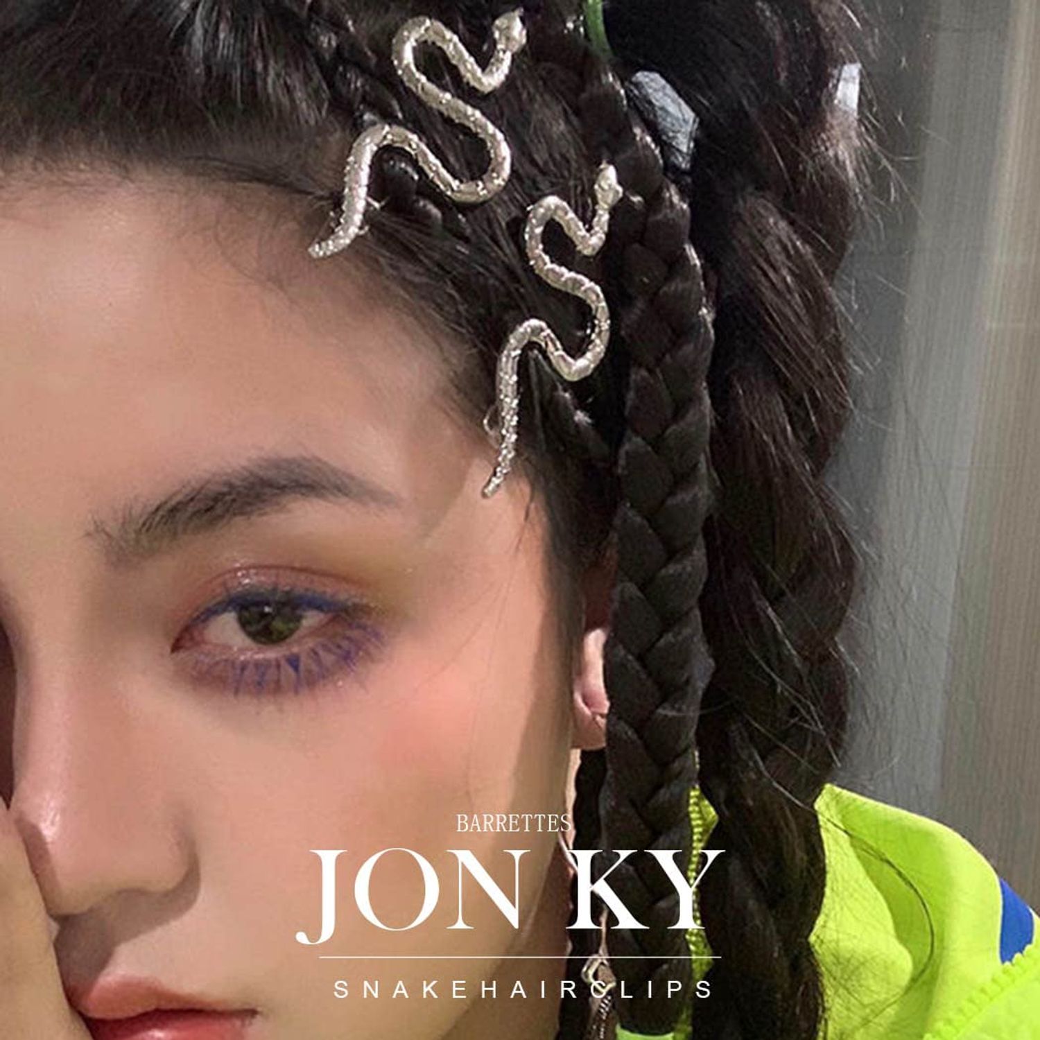 JONKY 2PCS Rhinestone Snake Hair Clips Medusa Headpiece Crystal Hair Pins Vintage Hair Barrettes Medusa Costume Snake Hair Accessories for Women
