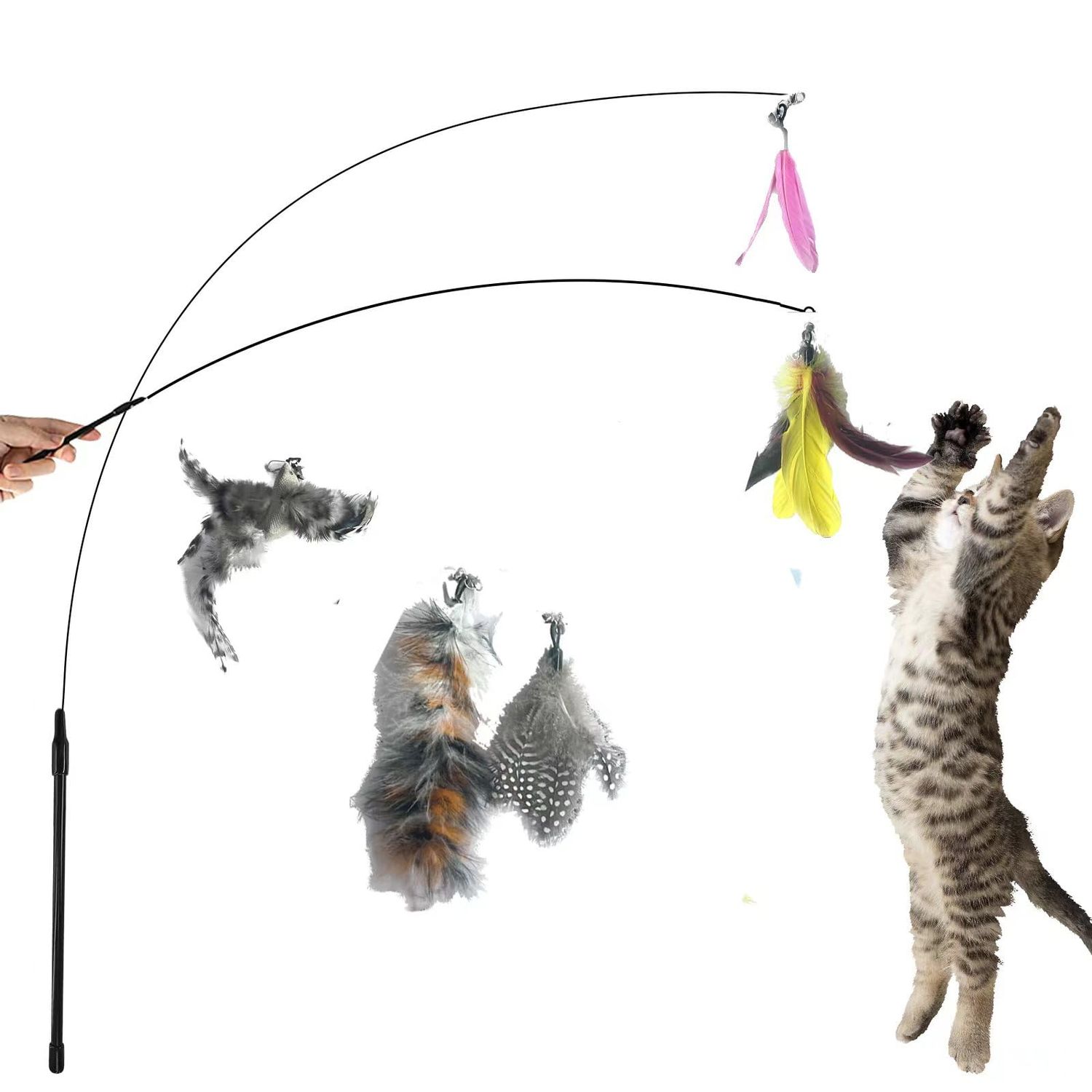 Madgern cat Toys Pure Feather Production Interactive cat Toys for Indoor Cats cat Toys for Cats Best Interest in Interactive cat Toys for Indoor Cats 1 Set