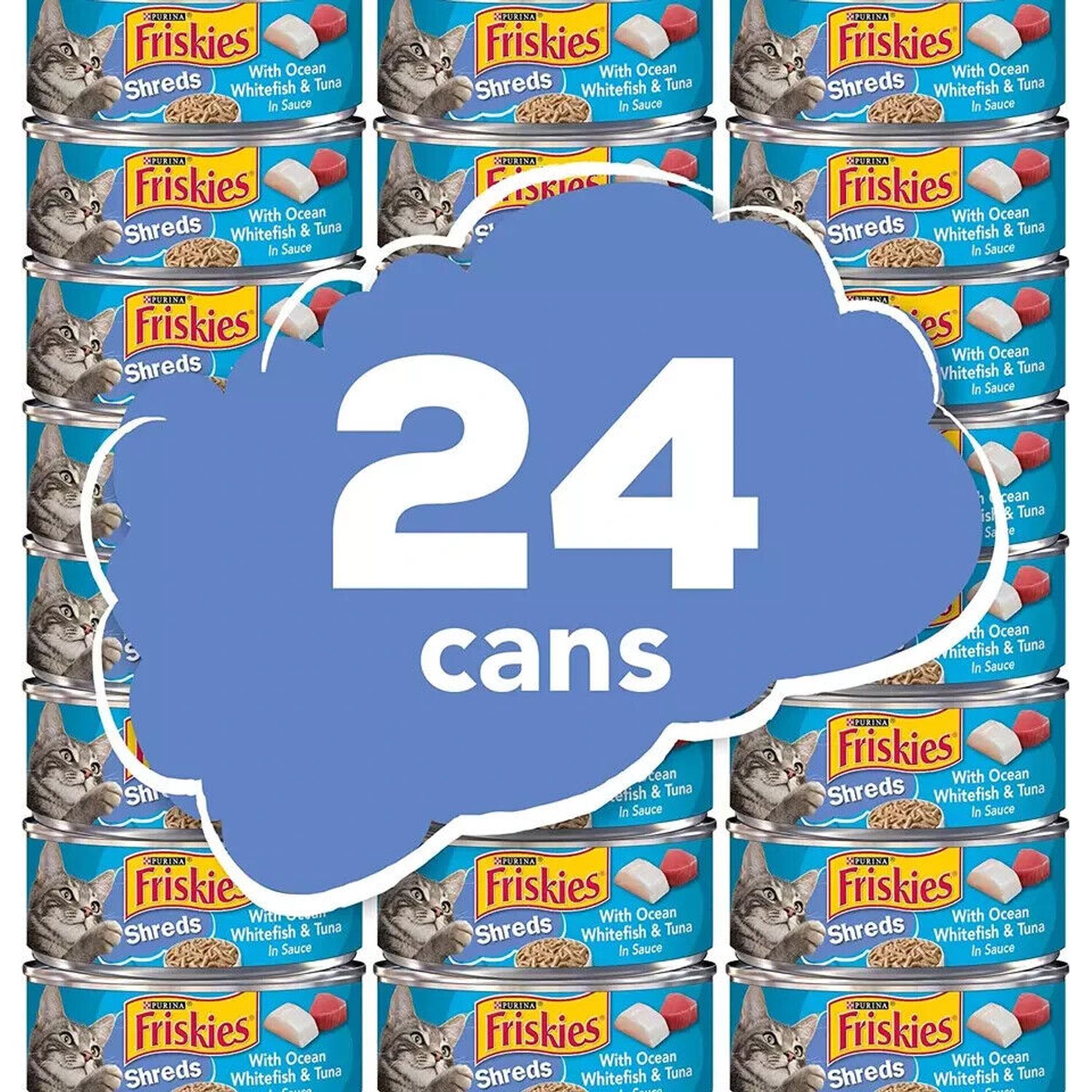 Purina Friskies Wet Cat Food, Shreds with Ocean Whitefish & Tuna - 5.5 Oz. Cans