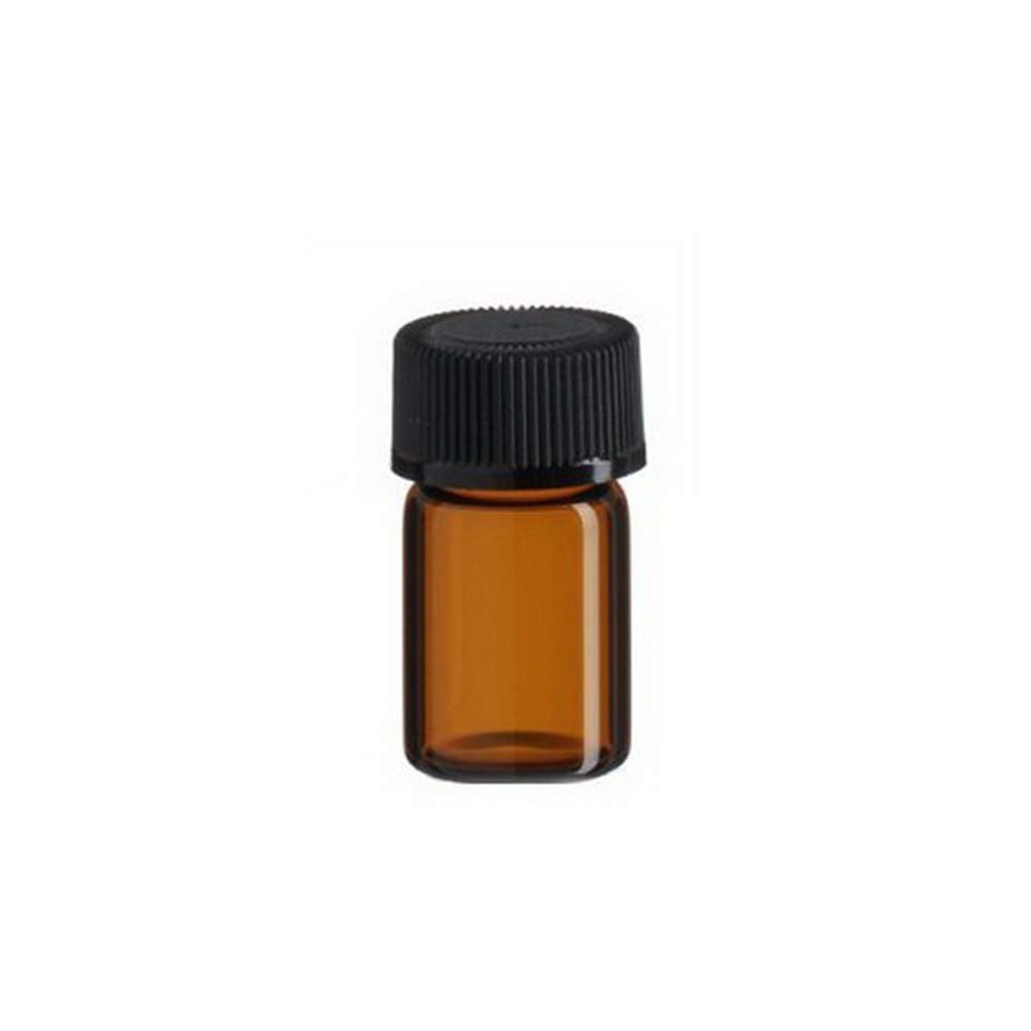 ELFENSTALL 50Pcs 2ml Oil Bottles for Essential Oils (5/8 Dram) Amber Glass Vials Bottles, with Orifice Reducers and Black Caps