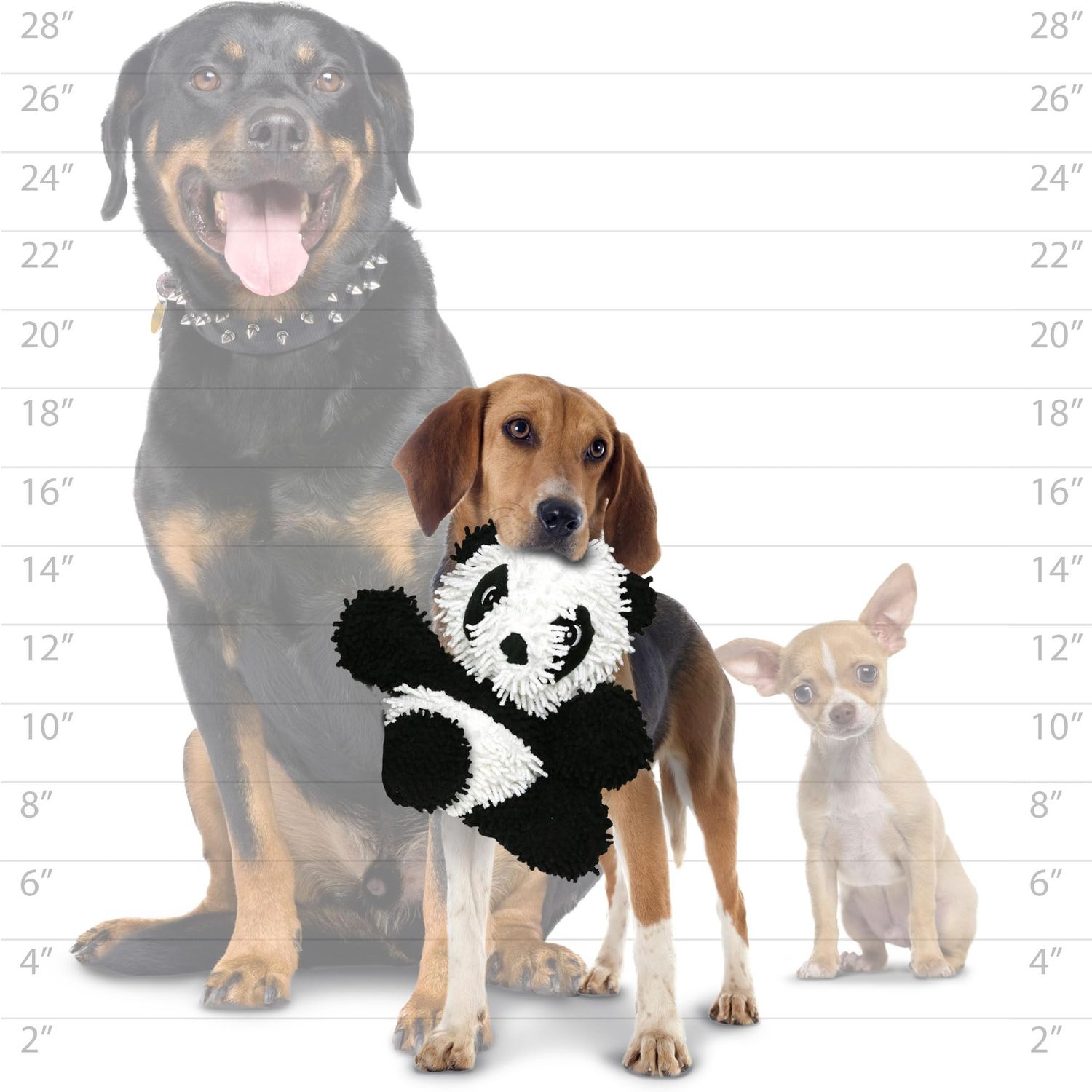 MIGHTY- Microfiber Ball Panda – Made with Squeaker Balls and Minimal Stuffing. Strong & Tough. Interactive Play Dog Toy. Machine Washable & Floats.