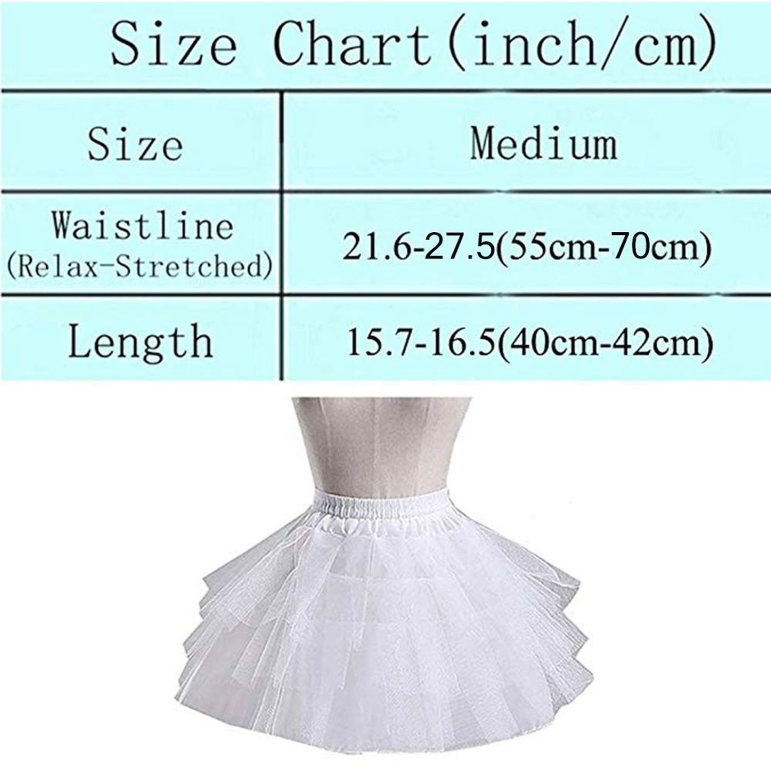 Kumeng Kids White Mini 3 Layers Apparel Half Slips Wedding Flower Girl Petticoat/Underskirt/Crinoline Slips (White), Medium