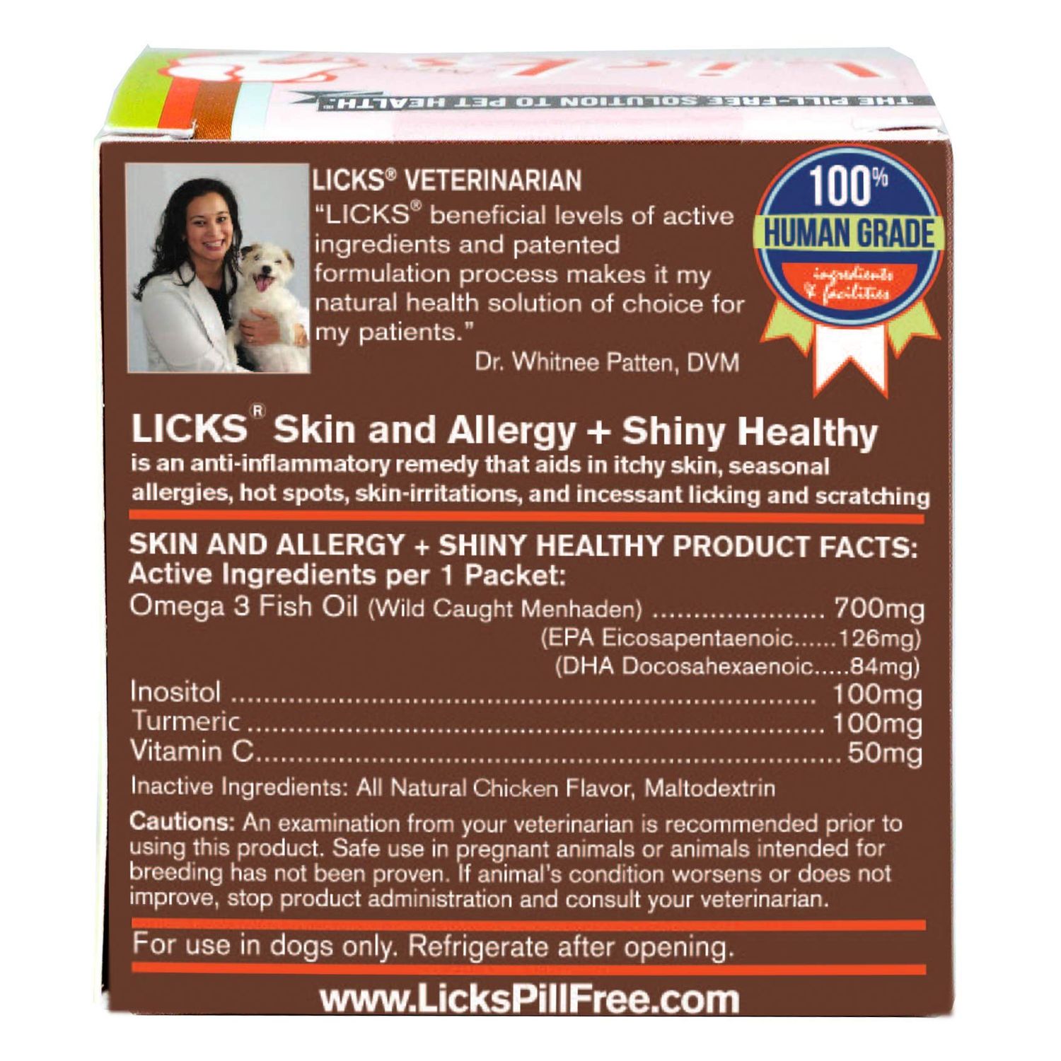 Licks Pill-Free Dog Skin and Allergy - Omega 3 Dog Allergy Relief - Dog Vitamins & Supplements for Itch Relief - Turmeric Supplement for Dog Skin - Gel Packets - 10 Use