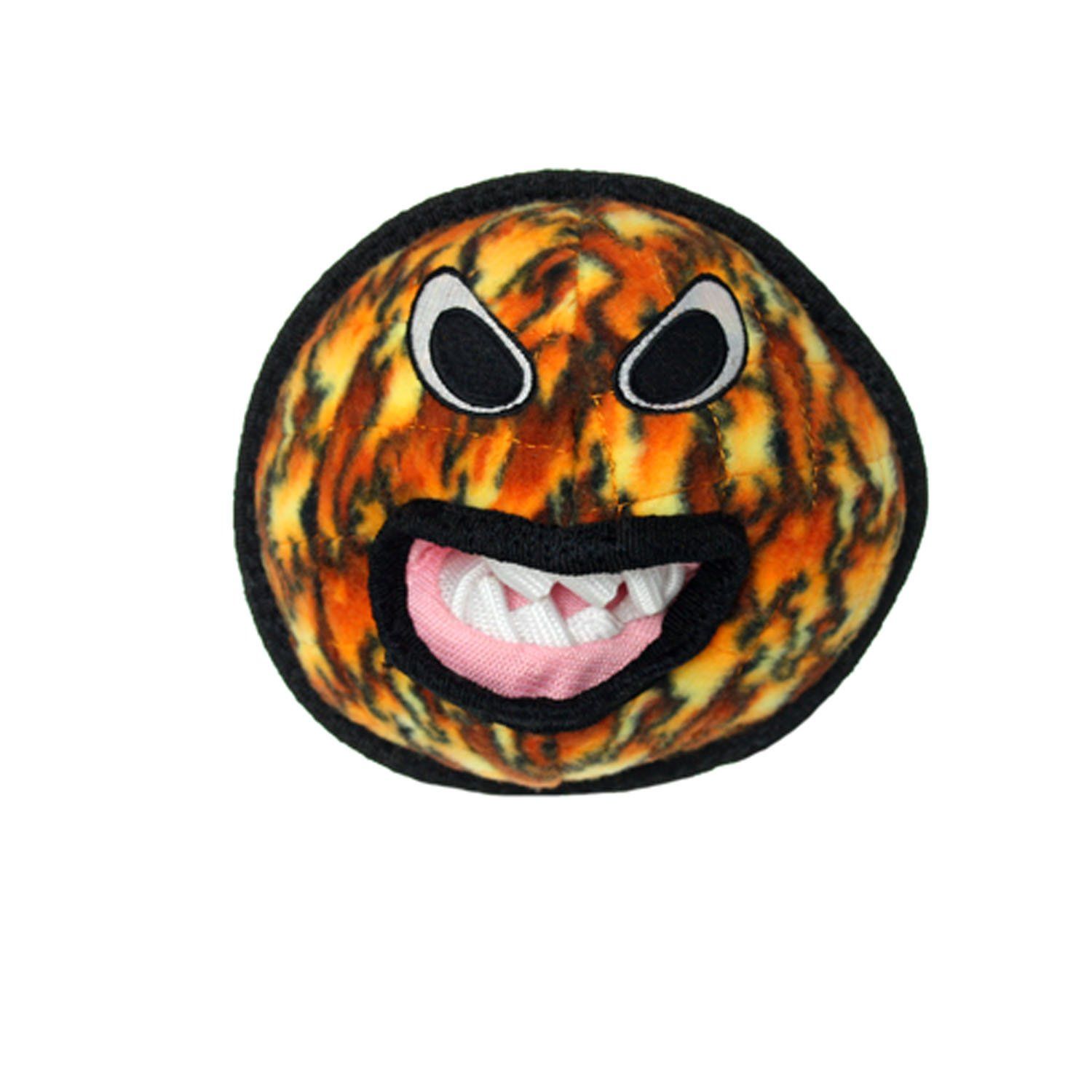 TUFFY - World's Tuffest Soft Dog Toy - Fire Alien Ball - Squeakers - Multiple Layers. Made Durable, Strong & Tough. Interactive Play (Tug, Toss & Fetch). Machine Washable & Floats