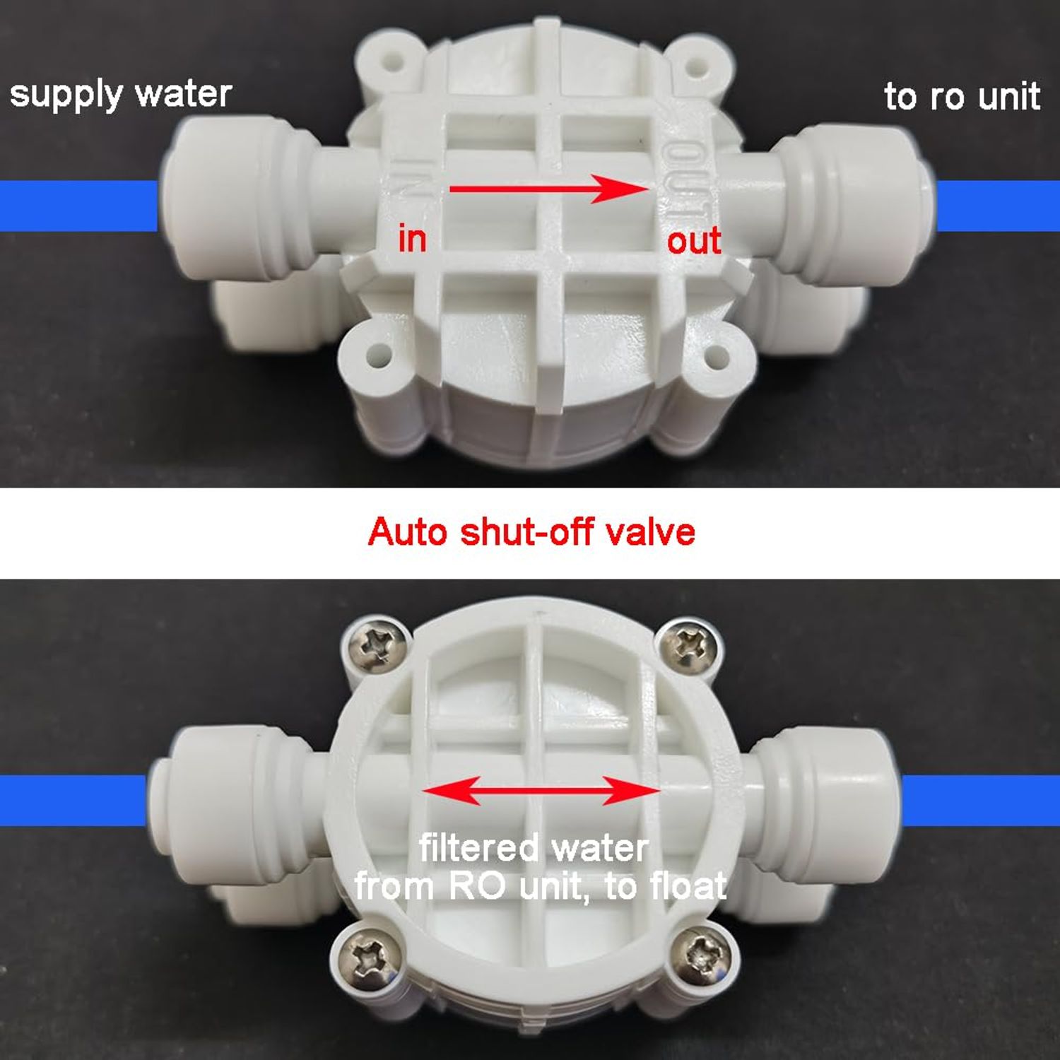 YZMSZ 1/2" Auto Shut-off Float Valve Kit -16feet tubing Automatic Water Level Control for RO/DI Water System Filling of Tanks,Containers,and Aquariums.