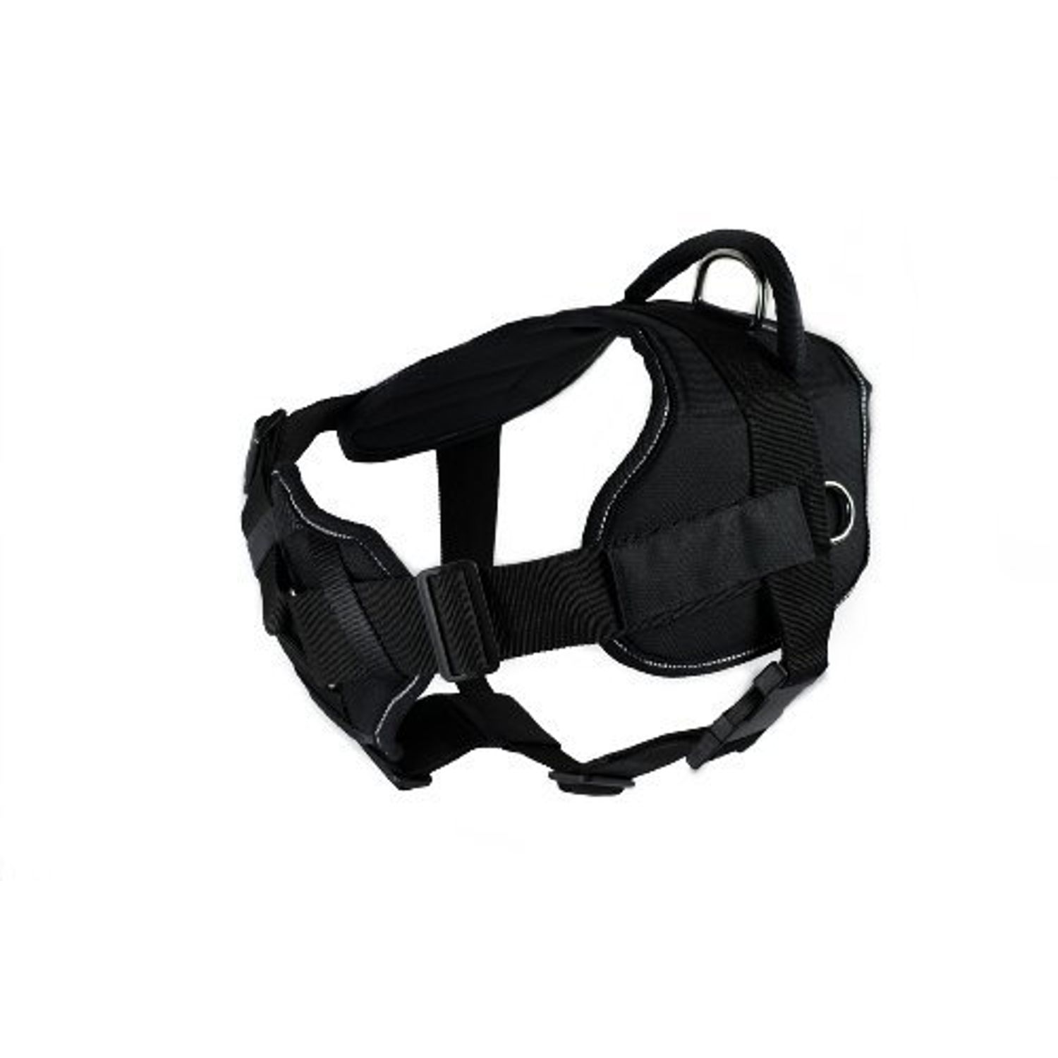 Dean & Tyler Black with Reflective Trim Fun Dog Harness with Padded Chest Piece, In Training, Small, Fits Girth Size 22-Inch to 27-Inch