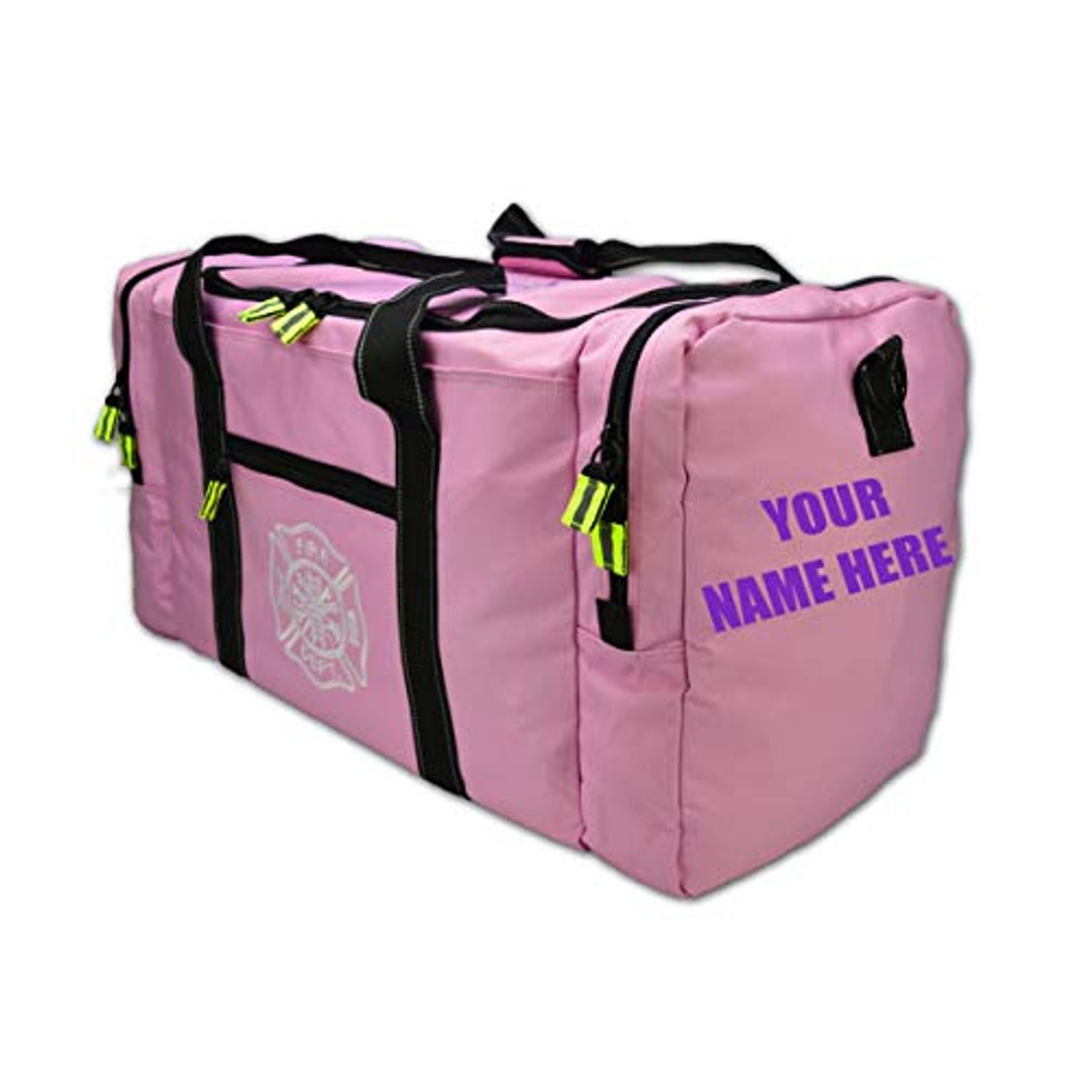 Lightning X Value Firefighter Turnout Gear Bag w/Maltese Cross and Custom Embroidered Name - PINK