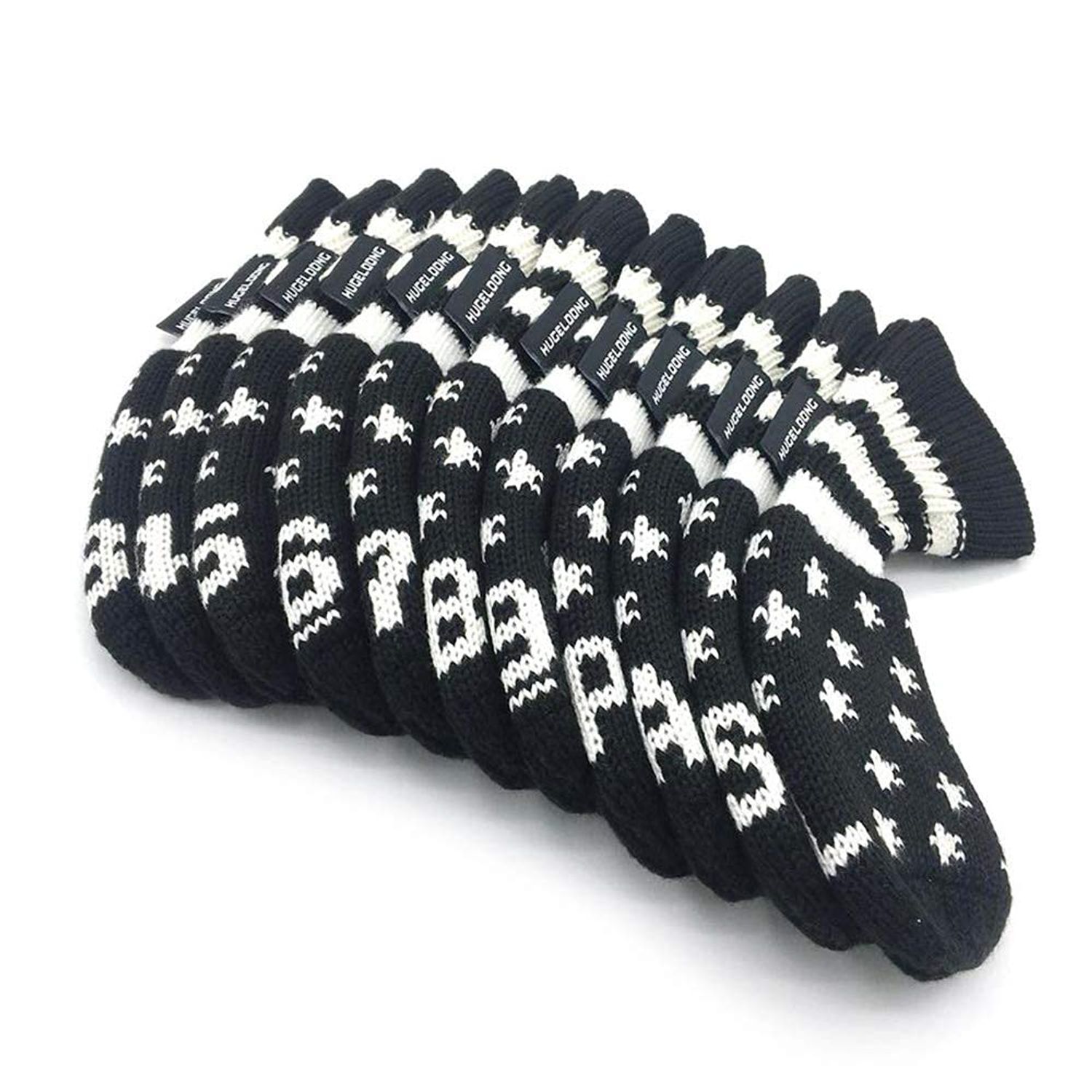 HUGELOONG Star Golf Iron Headcovers Set 11PCS(3~9,P,A,S,L) -Golf Club Head Covers Fit Most Irons-Navy