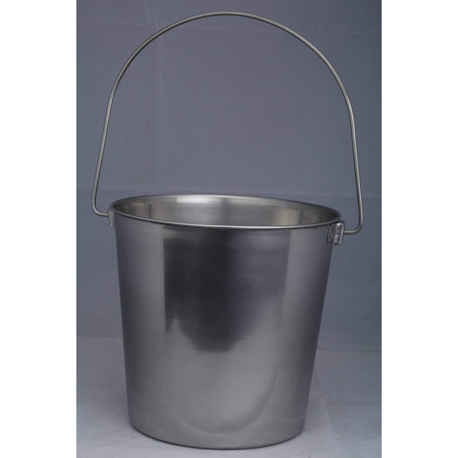 Indipets Heavy Duty Stainless Steel Pail - 13 Quart - Durable Dog Food and Water Storage