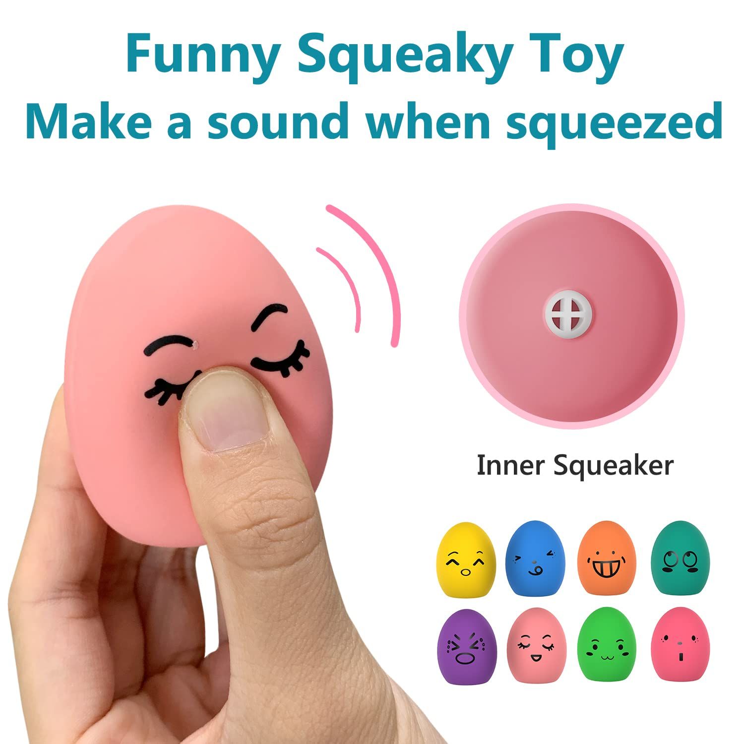 SCHITEC Squeaky Dog Toys, [8 Pack] Latex Squeak Dog Ball for Small Pets & Puppies, 2.3” Soft Rubber Bouncy Interactive Fetch Balls