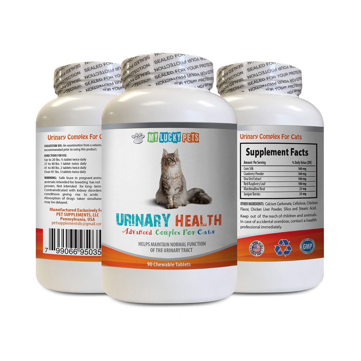 MY LUCKY PETS LLC cat Urinary Blockage - CAT Urinary Health Formula - Support Bladder Health - Natural Complex - cat Cranberry Urinary - 1 Bottle (90 Treats)