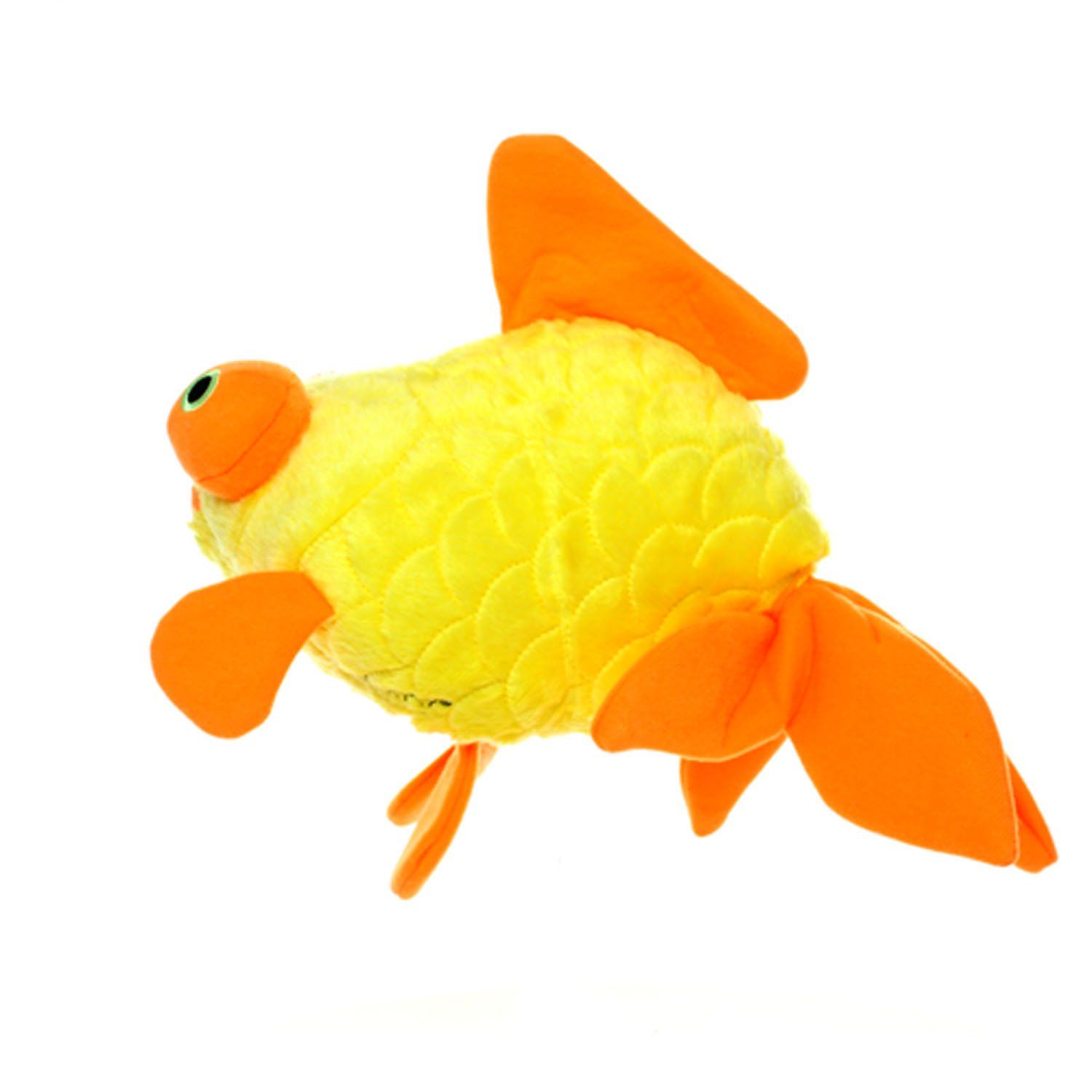 MIGHTY- Massive-Ocean-Goldfish-Squeaker-Multiple Layers. Made Durable, Strong & Tough. Interactive Play Dog Toy (Tug, Toss & Fetch). Machine Washable & Floats