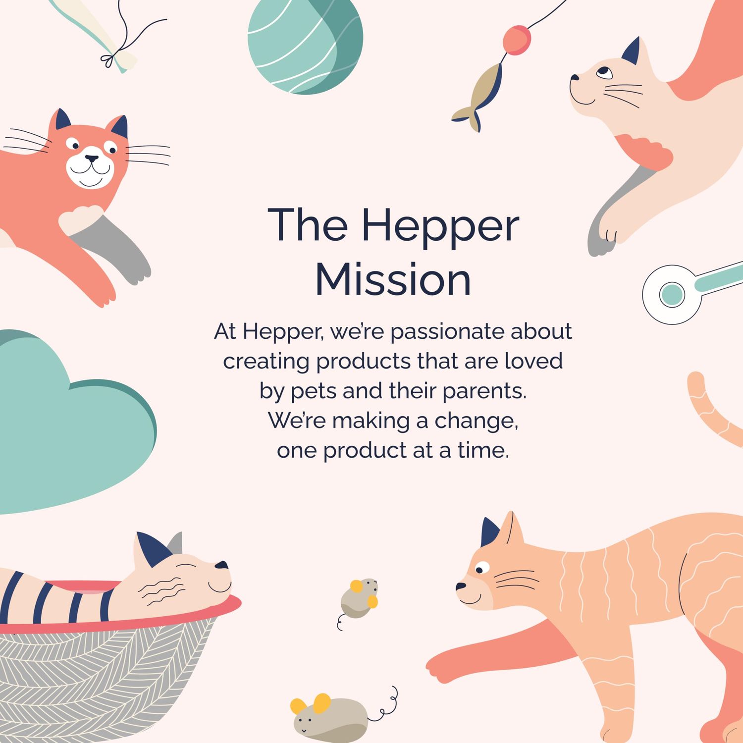 Hepper Catnip Mice Toy Set - Flax: Premium Catnip-Infused Mice Cat Toys for Endless Play, Multi-Textured Flax Fabric Ideal for Quiet Self-Play - 2 pcs Pet Toys for Cats for Kicking & Tossing