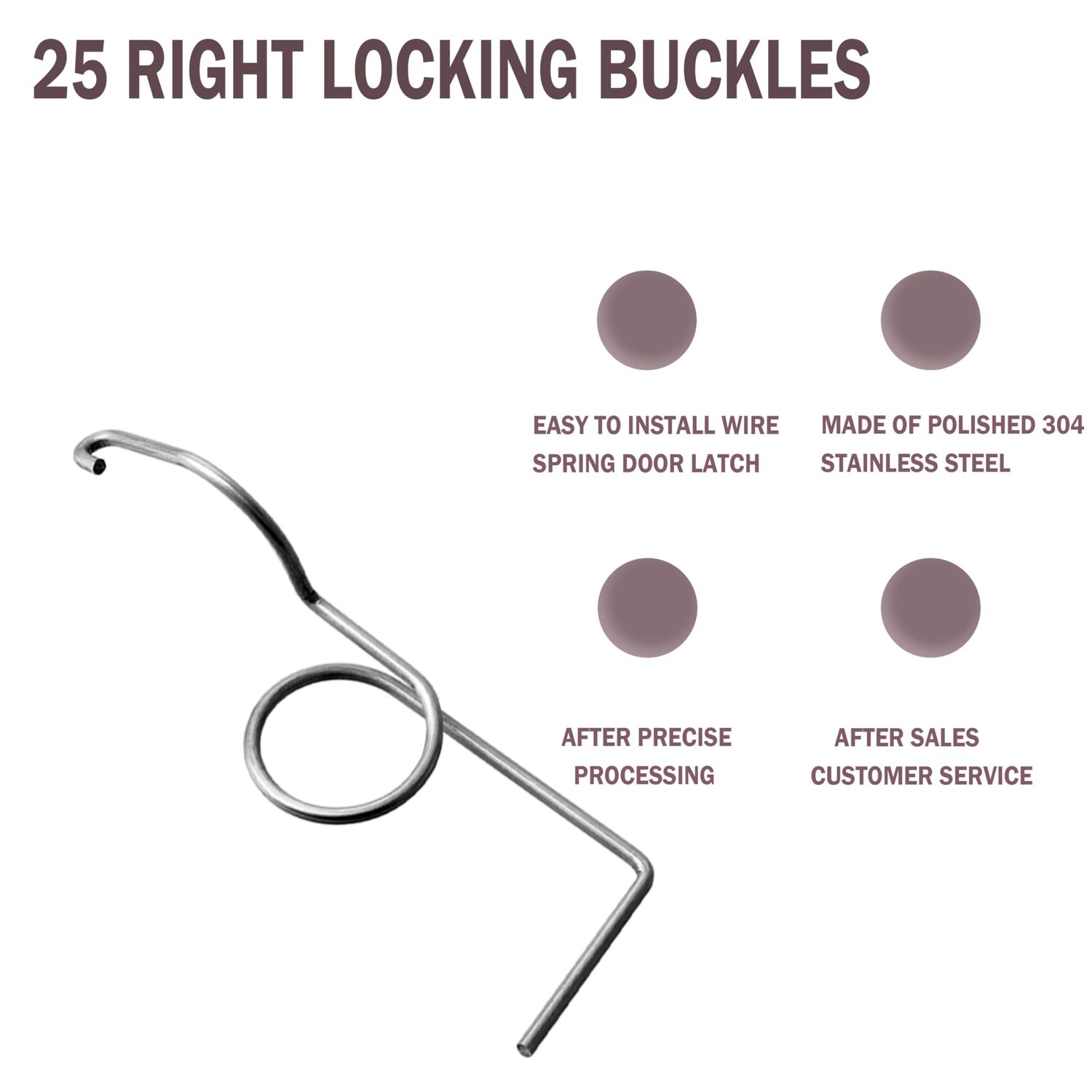 Stainless Steel Wire Door Cage Latches for Fixing Pet Wire Crate Latch Lock, Small Animal Cage Door Hook (Right 25 Pack)