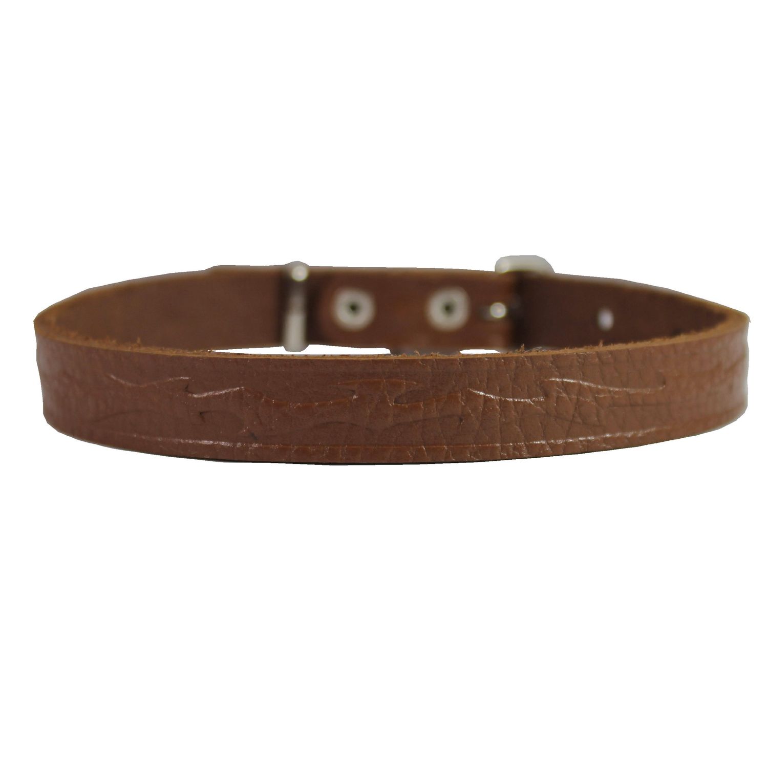 Tooled Leather Dog Collar. 5/8" Wide. Fits 10.5"-13.5" Neck, Poodle, Spaniel